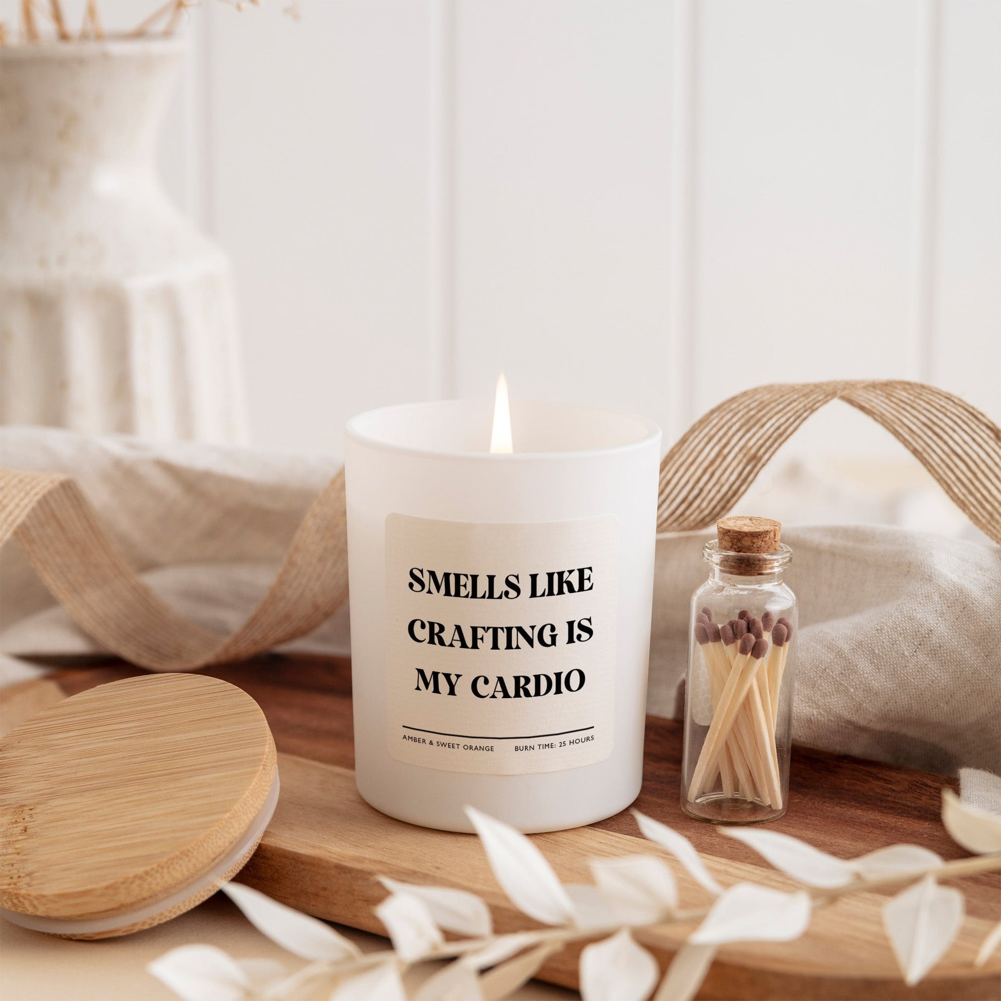 Funny Craft Candle Gift| Smells Like Crafting Is My Cardio | Gift for Makers with Gift Box