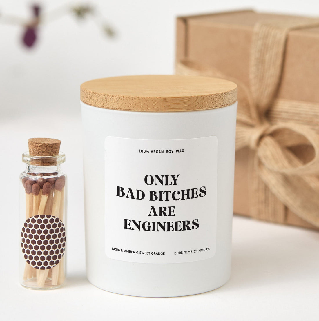 Funny Engineer Candle Gift | Only Bad Bitches Are Engineers | Personalized Soy Wax Candle | Unique STEM Gift for Her