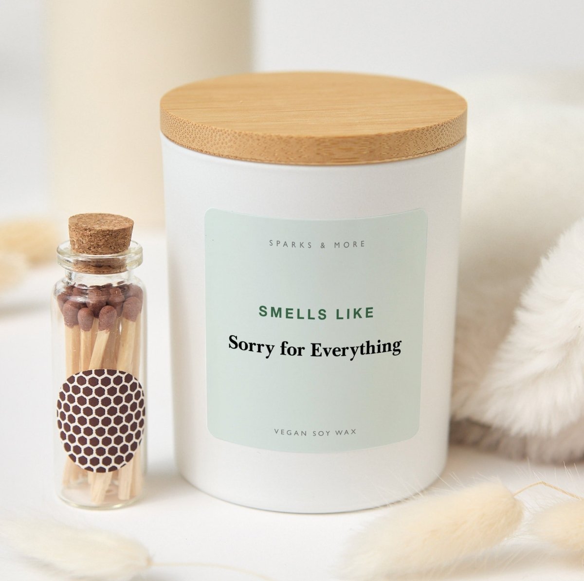 Funny Mom Candle, Sorry for Everything Gift from Daughter or Son, Soy Candle with Gift Box and Mini Matches