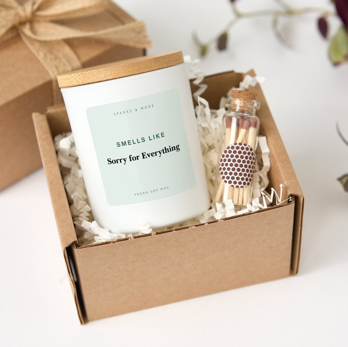 Funny Mom Candle, Sorry for Everything Gift from Daughter or Son, Soy Candle with Gift Box and Mini Matches