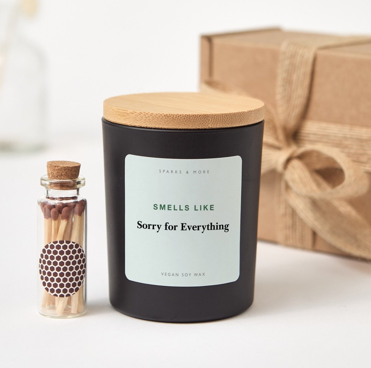 Funny Mom Candle, Sorry for Everything Gift from Daughter or Son, Soy Candle with Gift Box and Mini Matches