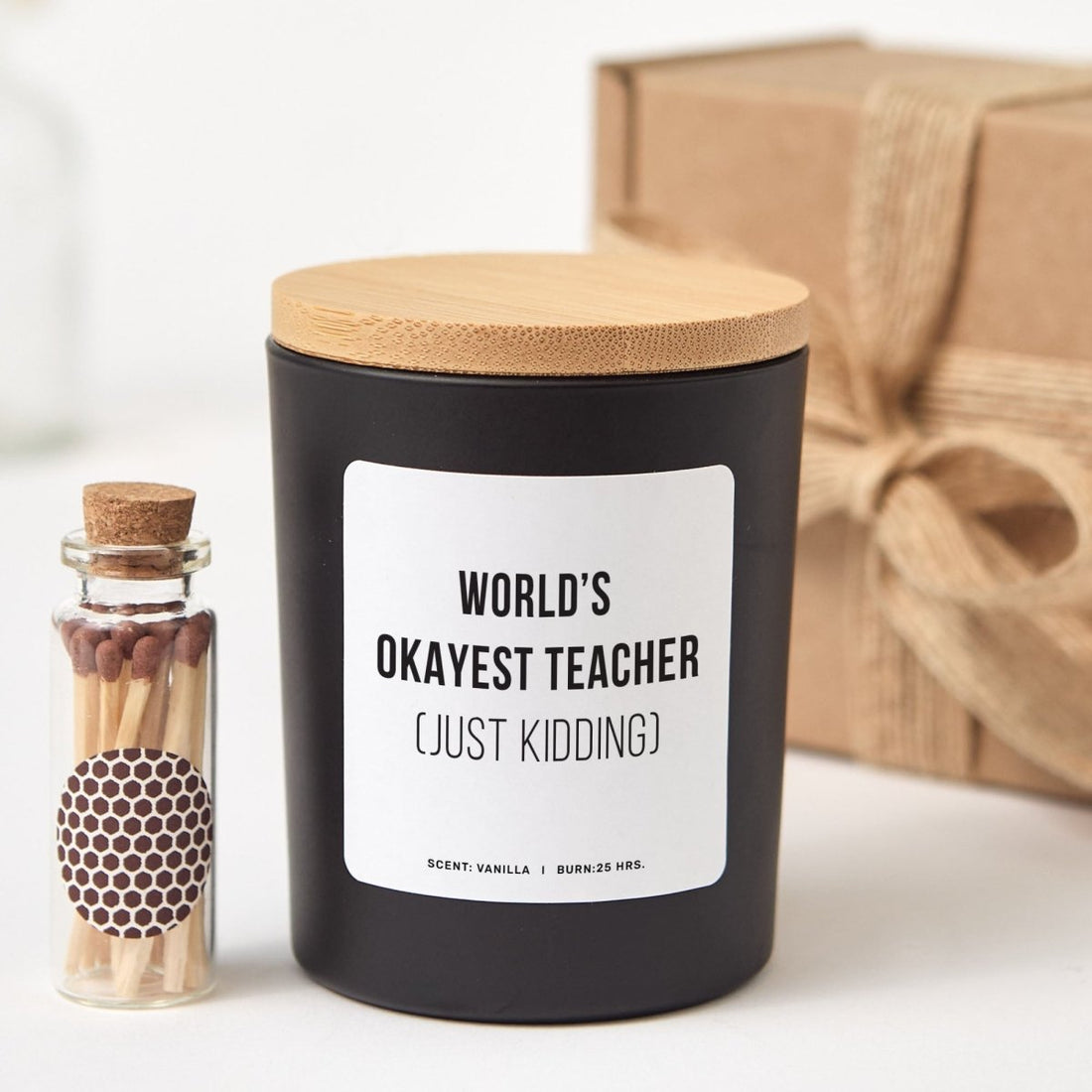 Funny Teacher Appreciation Soy Candle Gift for Teacher Humor School Present, Comes with Matches Free Gift Wrap