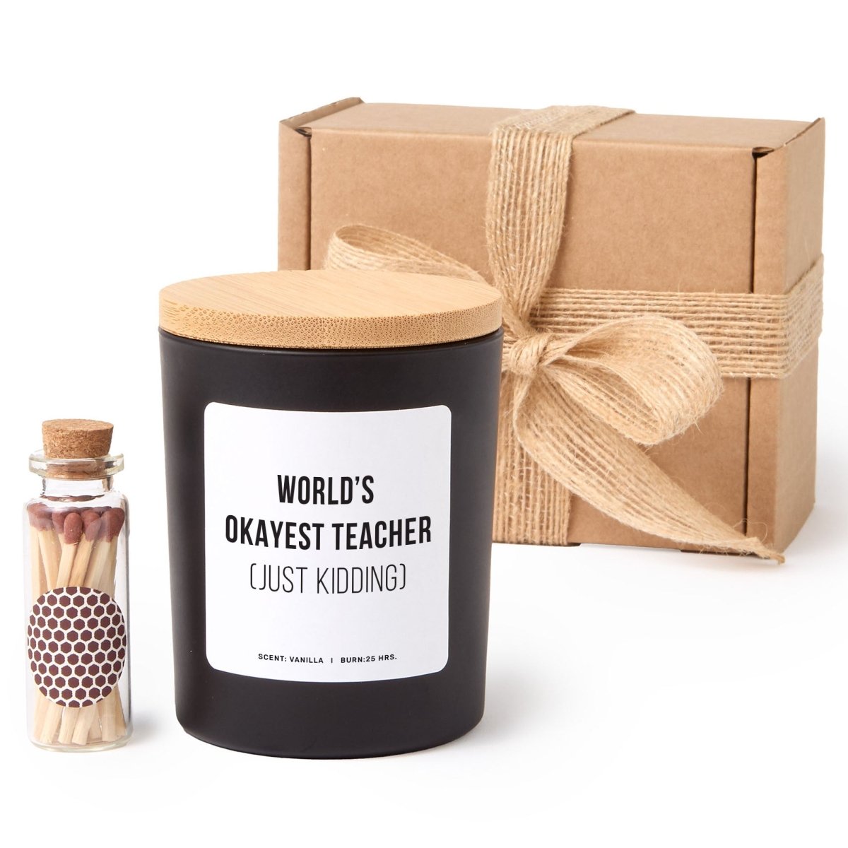 Funny Teacher Appreciation Soy Candle Gift for Teacher Humor School Present, Comes with Matches Free Gift Wrap