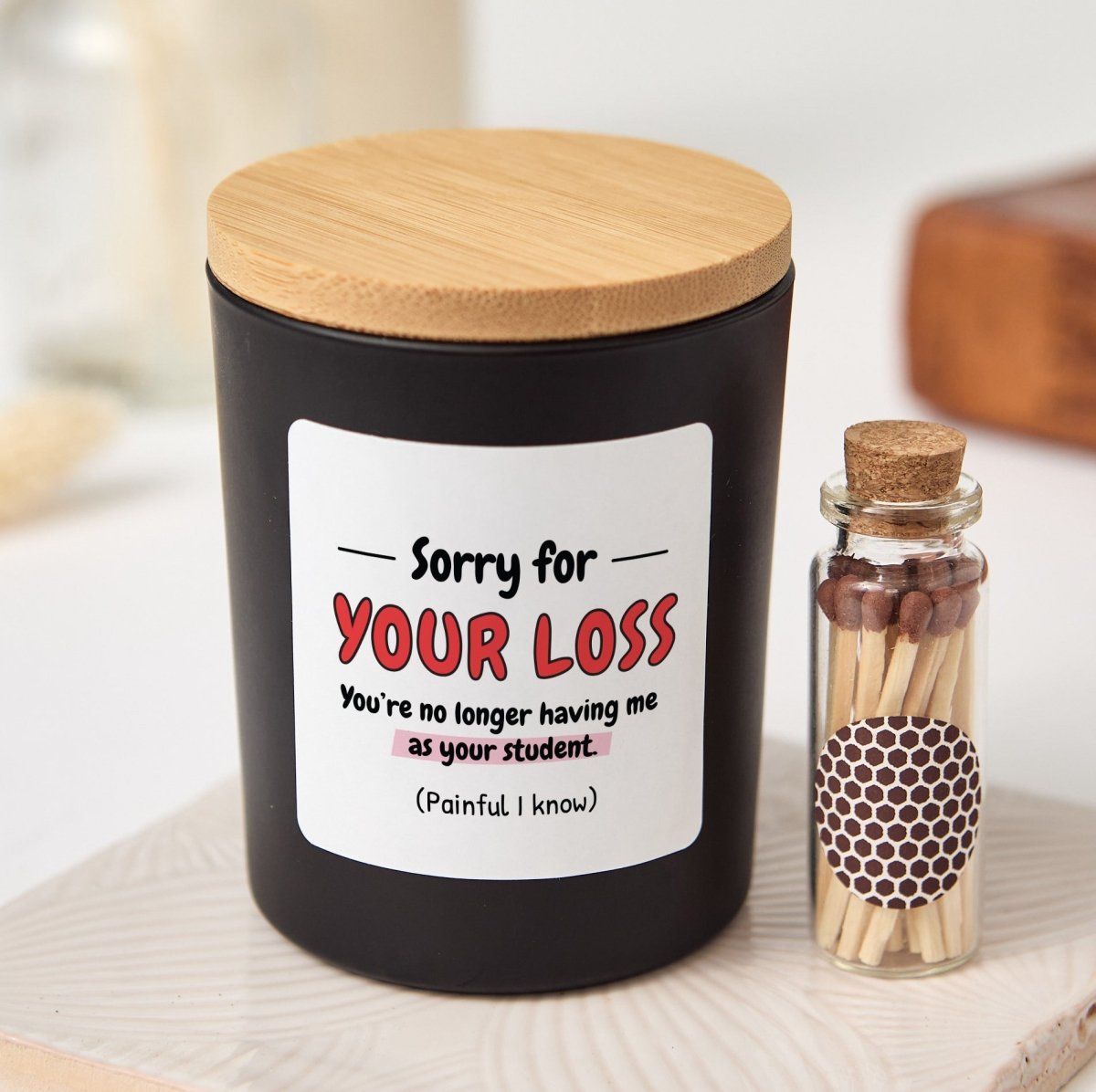 Funny Teacher Candle Gift, End of School Year Present for Teacher from Student, Personalized Goodbye Appreciation Candle