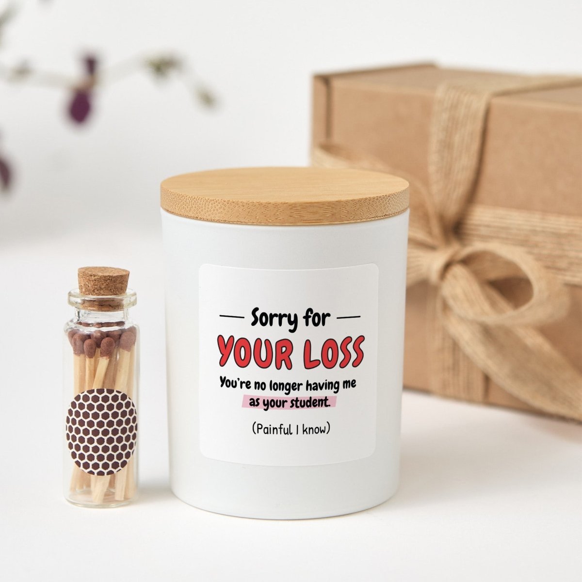 Funny Teacher Candle Gift, End of School Year Present for Teacher from Student, Personalized Goodbye Appreciation Candle