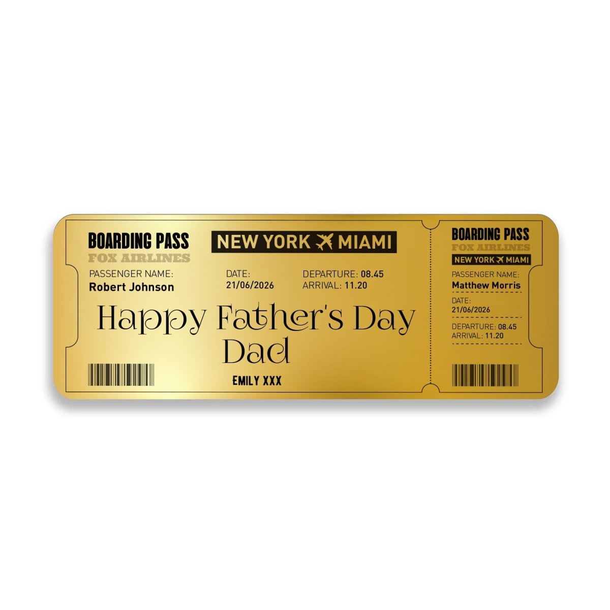 Golden Ticket Boarding Pass, Gift for Dad, Personalized Father’s Day Travel Keepsake, Custom Trip Reveal Present