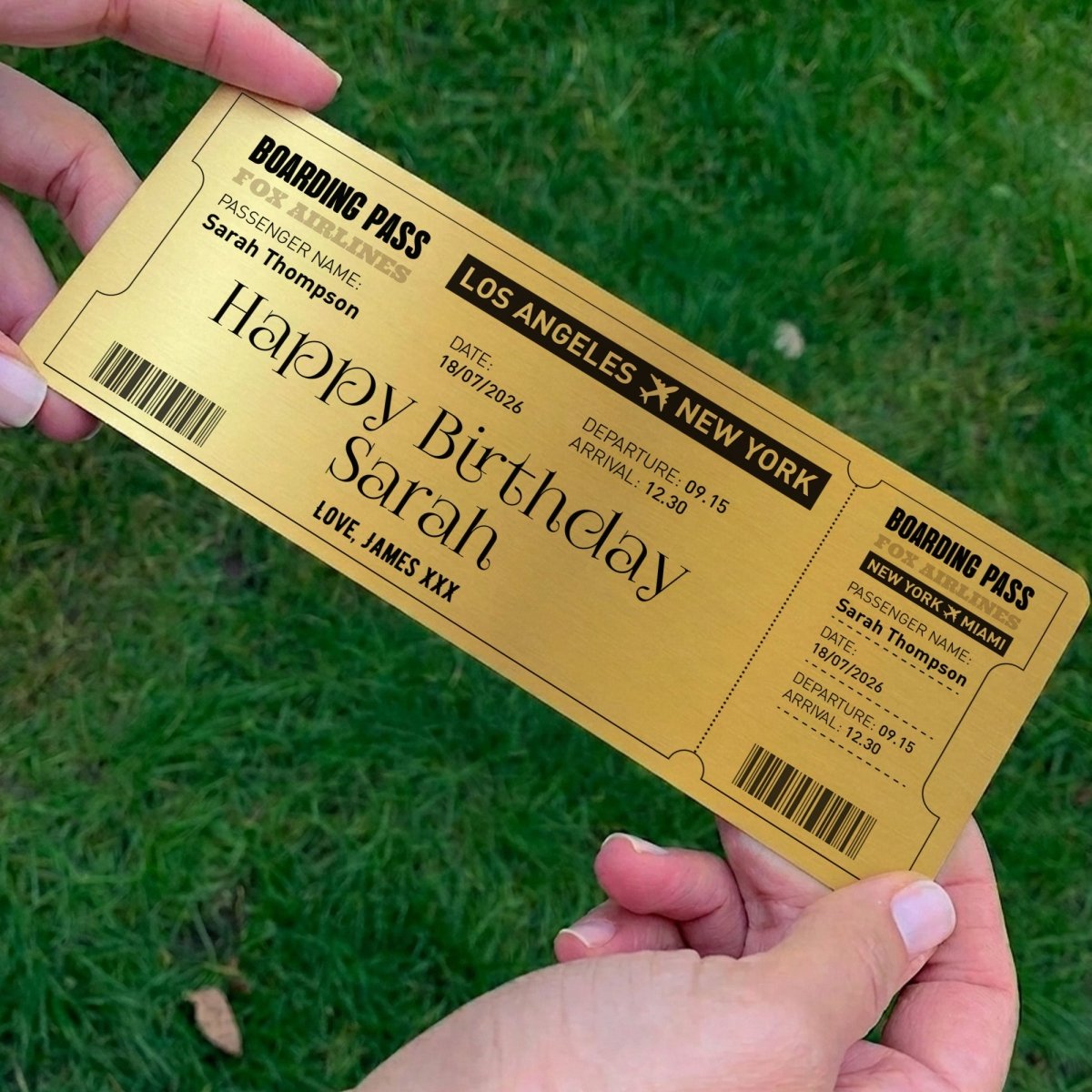Golden Ticket Boarding Pass, Gift for Dad, Personalized Father’s Day Travel Keepsake, Custom Trip Reveal Present