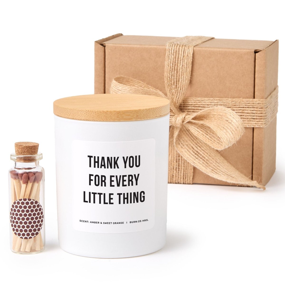 Gratitude Soy Candle Gift for Friend Teacher Appreciation Present, Comes with Matches Free Gift Wrap