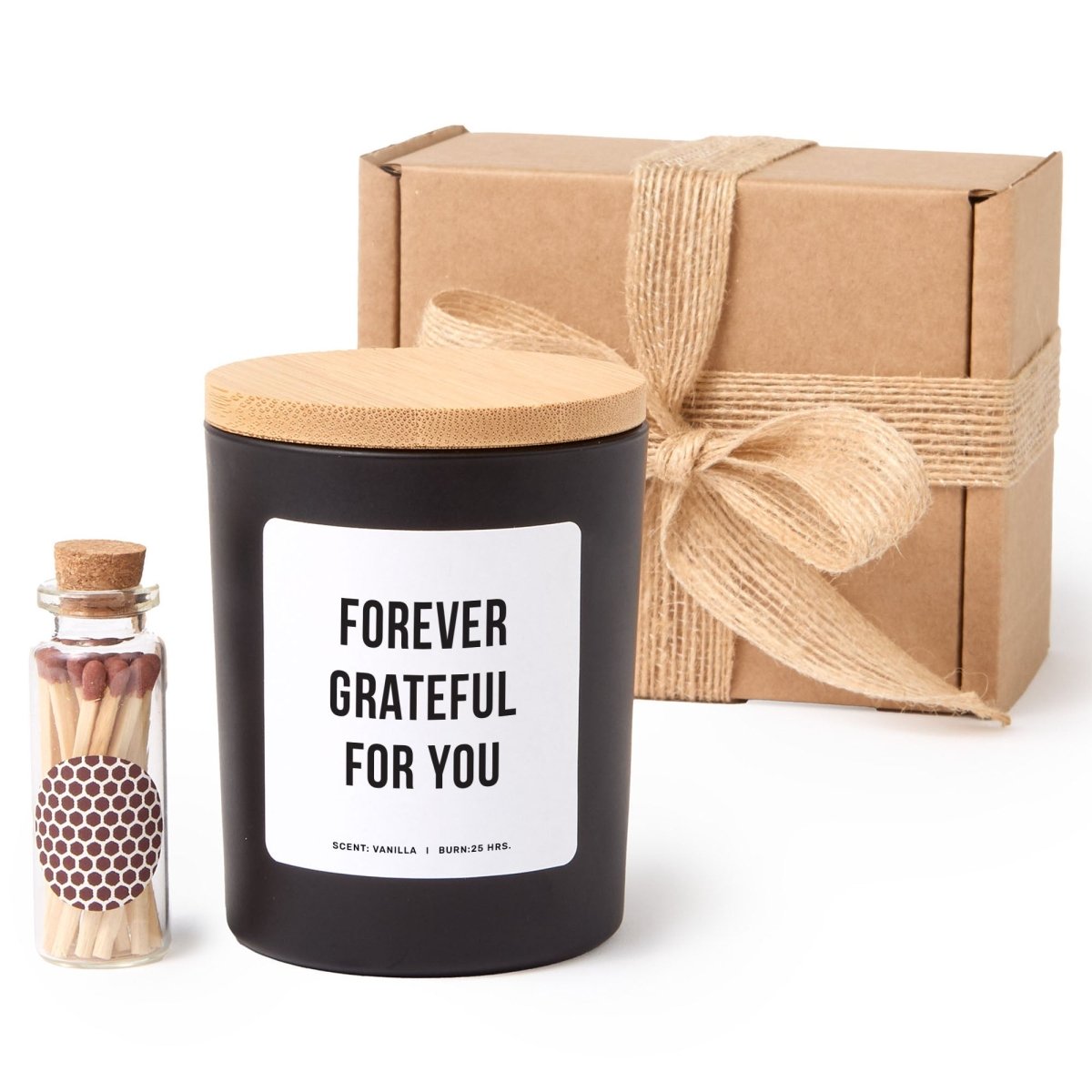 Gratitude Soy Candle Gift for Friend Teacher Coworker Appreciation Present, Comes with Matches Free Gift Wrap