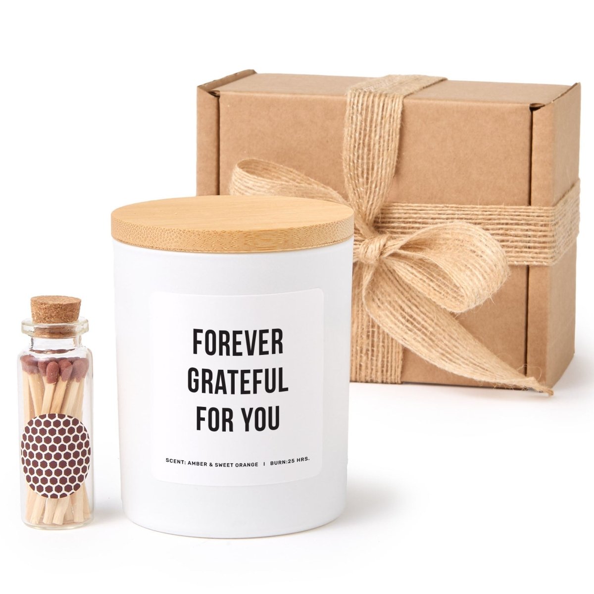 Gratitude Soy Candle Gift for Friend Teacher Coworker Appreciation Present, Comes with Matches Free Gift Wrap