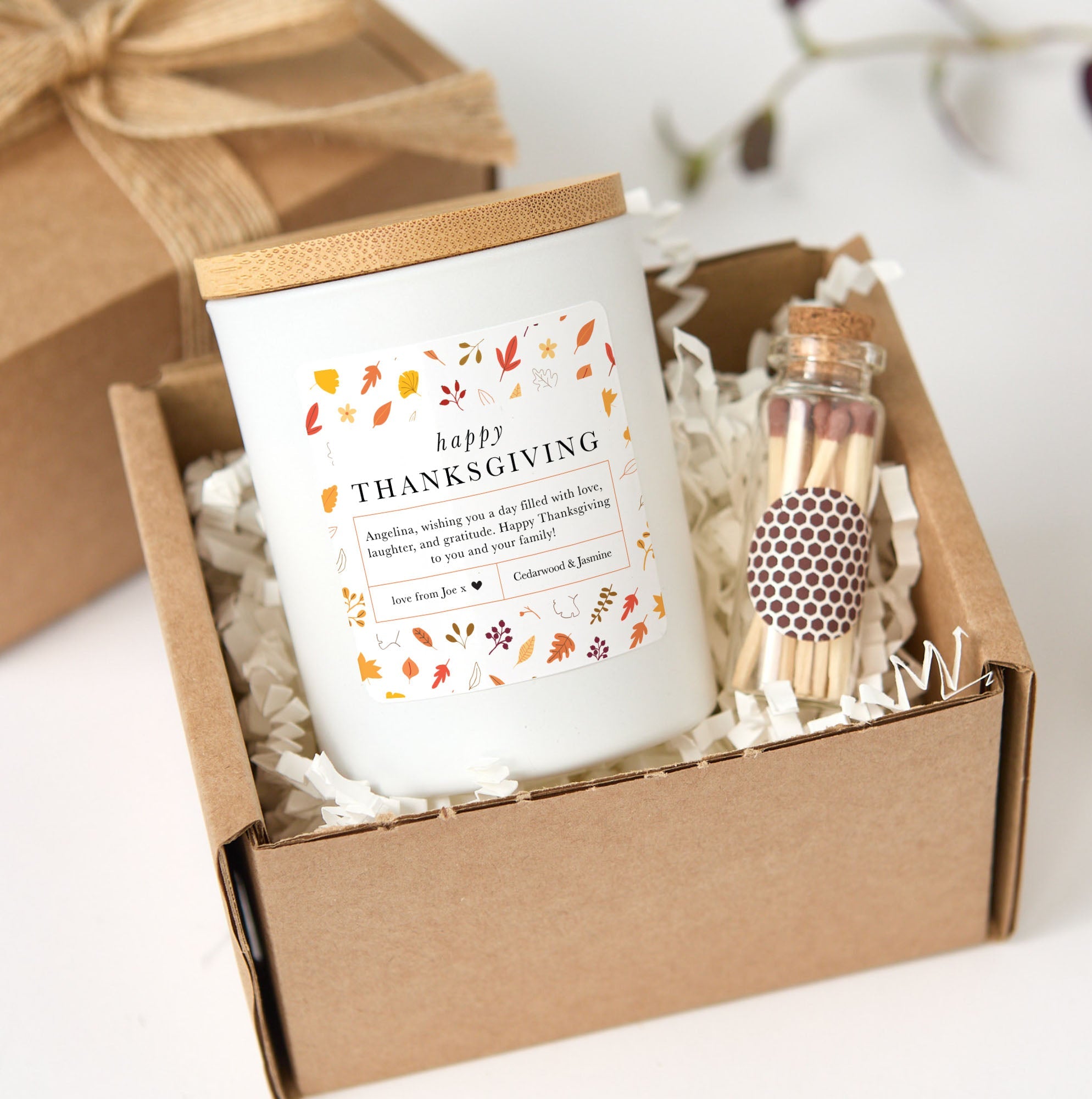 Happy Thanksgiving Candle Gift | Soy Wax Fall Candle | Thanksgiving Hostess Gift | Cozy Autumn Candle