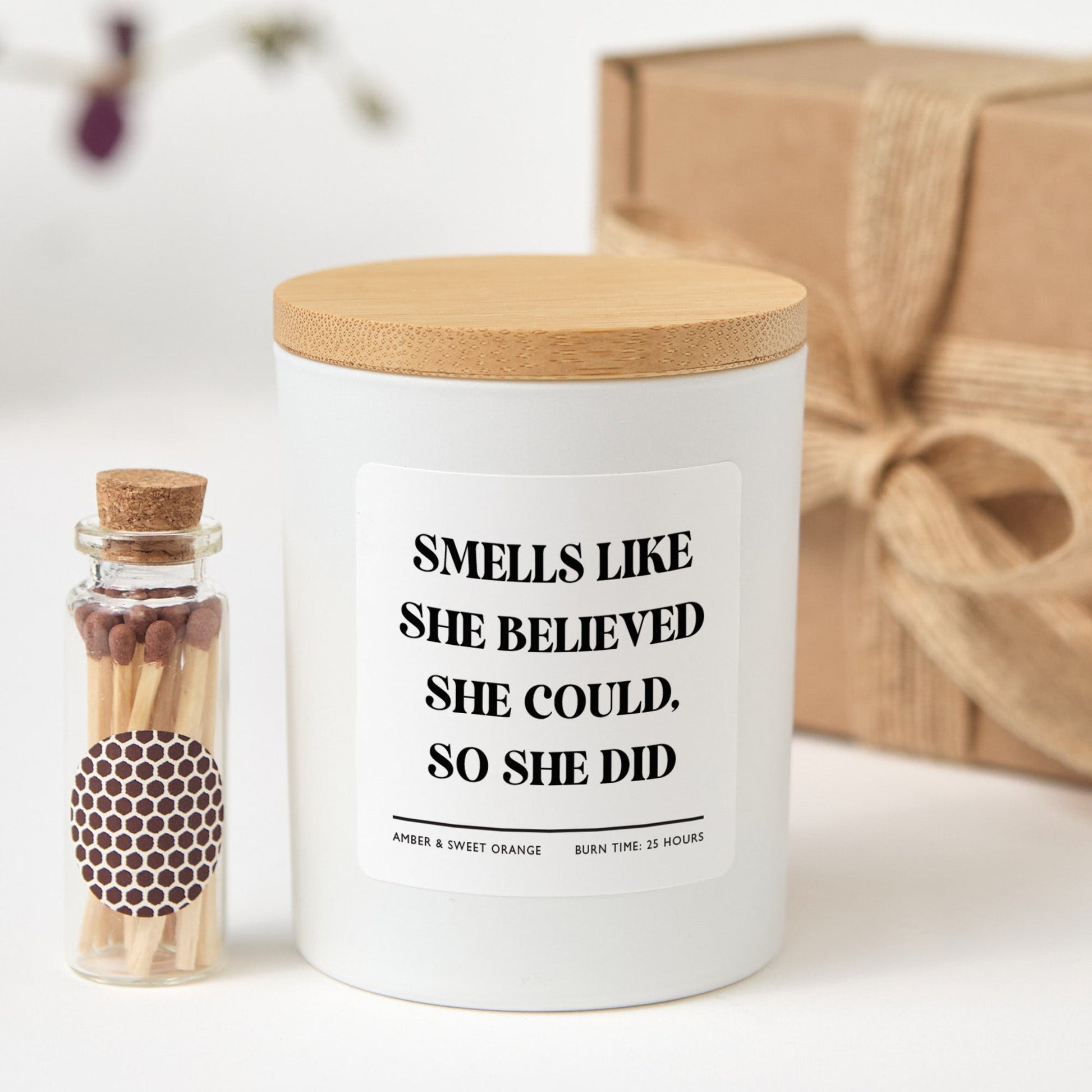 Inspirational Candle for Women | Smells Like She Believed She Could So She Did | Motivational Gift Set with Box