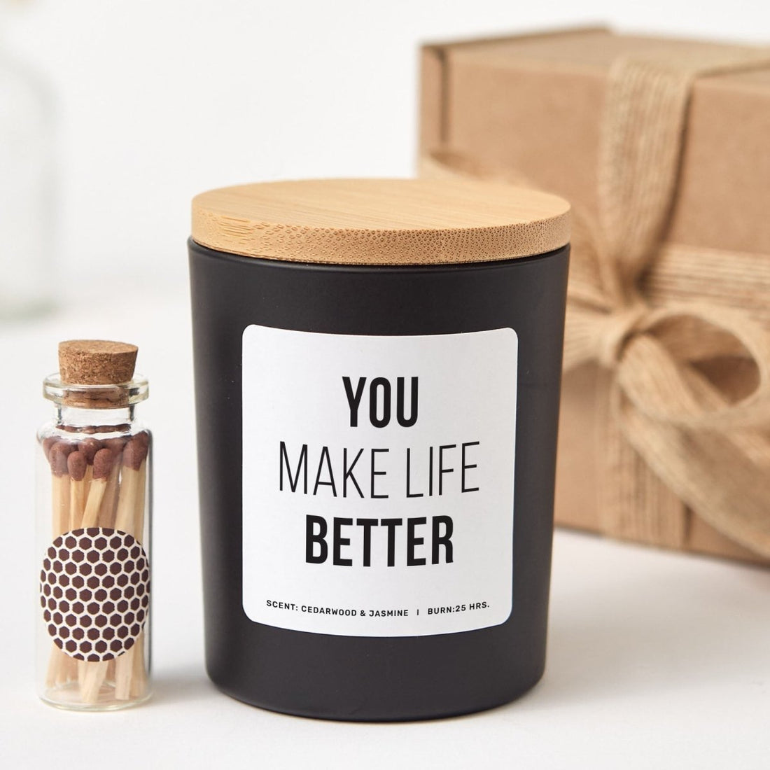 Inspirational Soy Candle Gift for Friend Partner Appreciation Present, Comes with Matches Free Gift Wrap