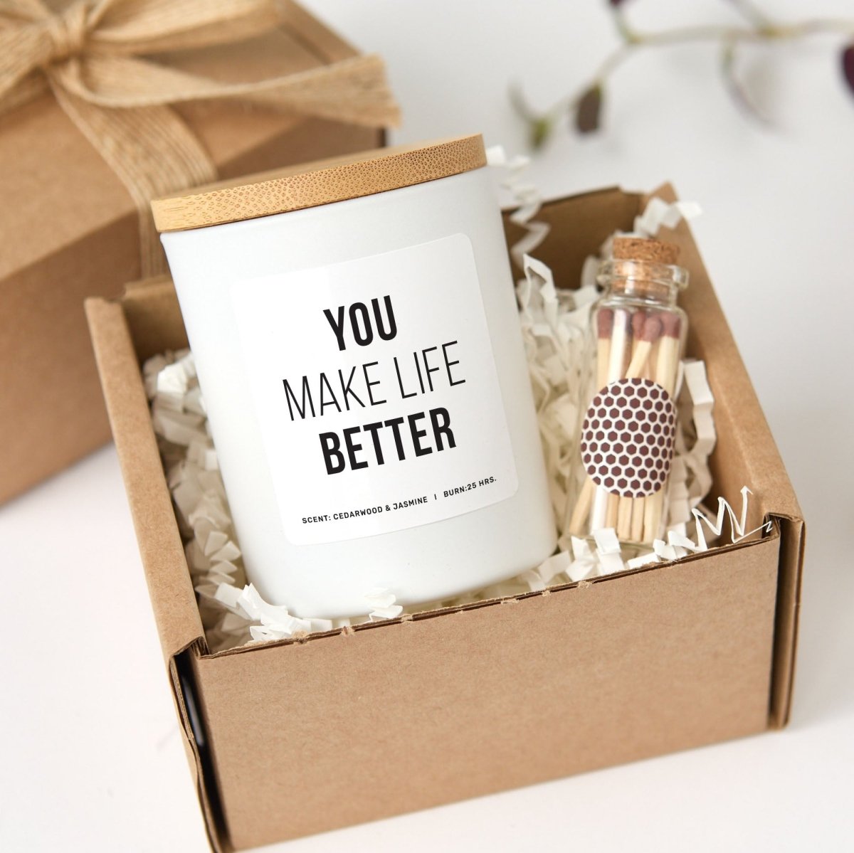 Inspirational Soy Candle Gift for Friend Partner Appreciation Present, Comes with Matches Free Gift Wrap