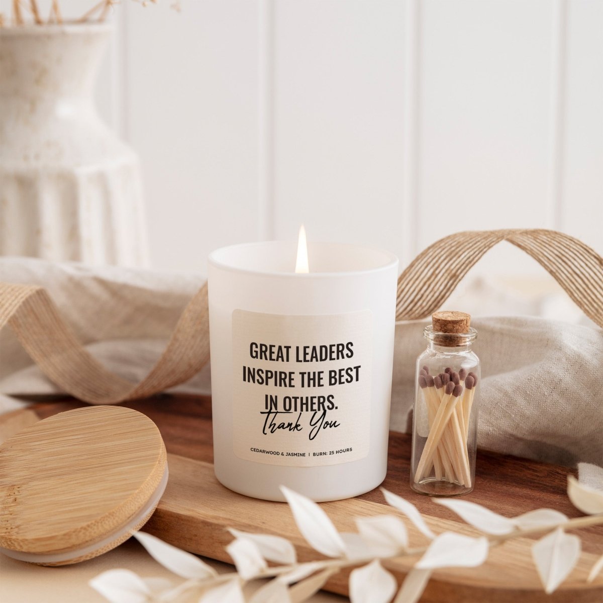 Leadership Appreciation Candle, Gift for Boss Manager Mentor, Thank You Present for Team Leader