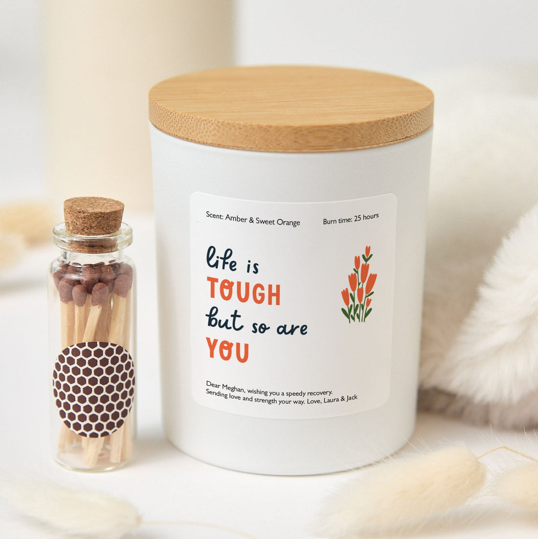 Life Is Tough But So Are You Candle | Get Well Soon Gift | Encouragement Gift for Her, Him | Thinking of You Recovery Candle