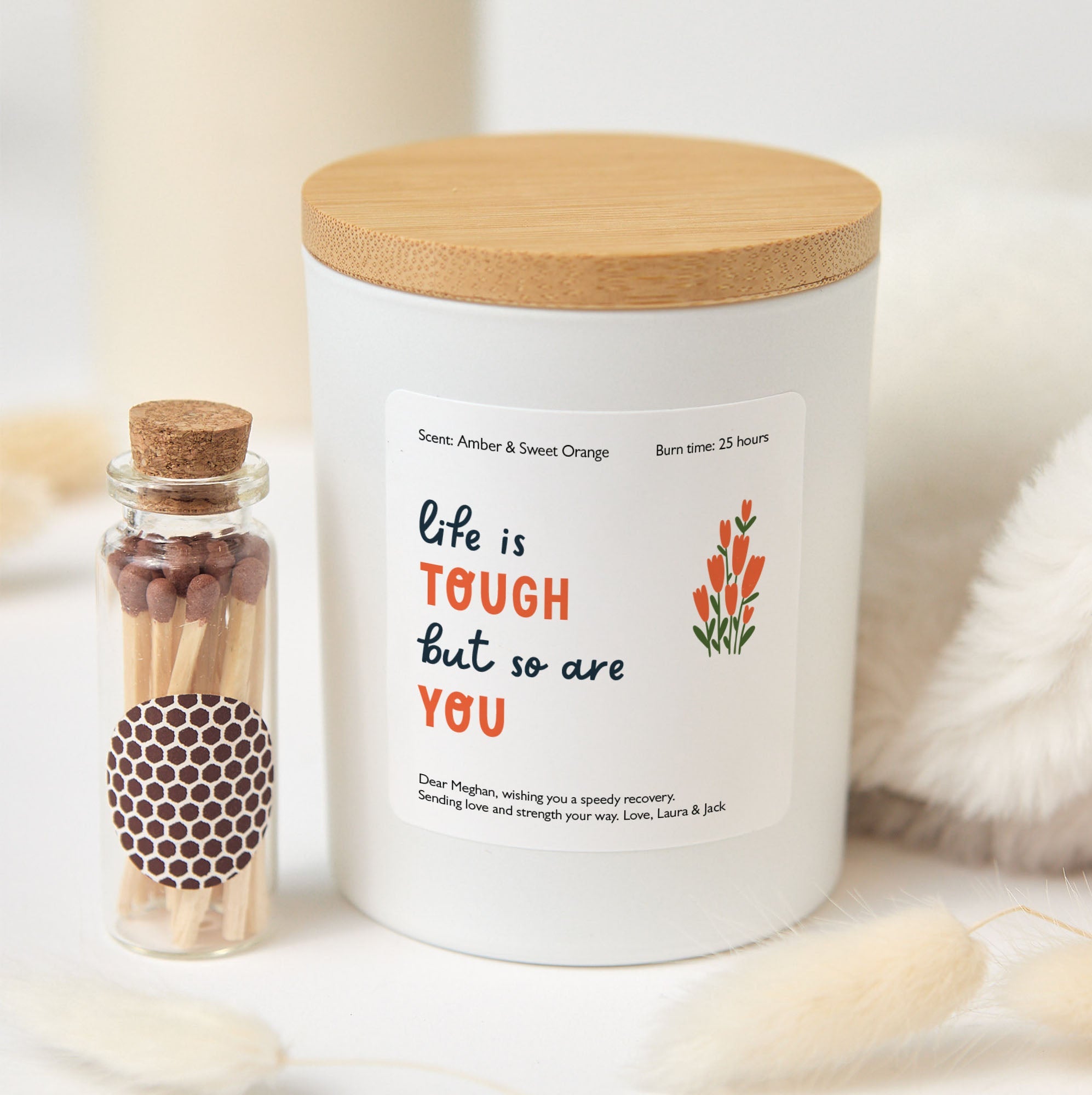 Life Is Tough But So Are You Candle | Get Well Soon Gift | Encouragement Gift for Her, Him | Thinking of You Recovery Candle
