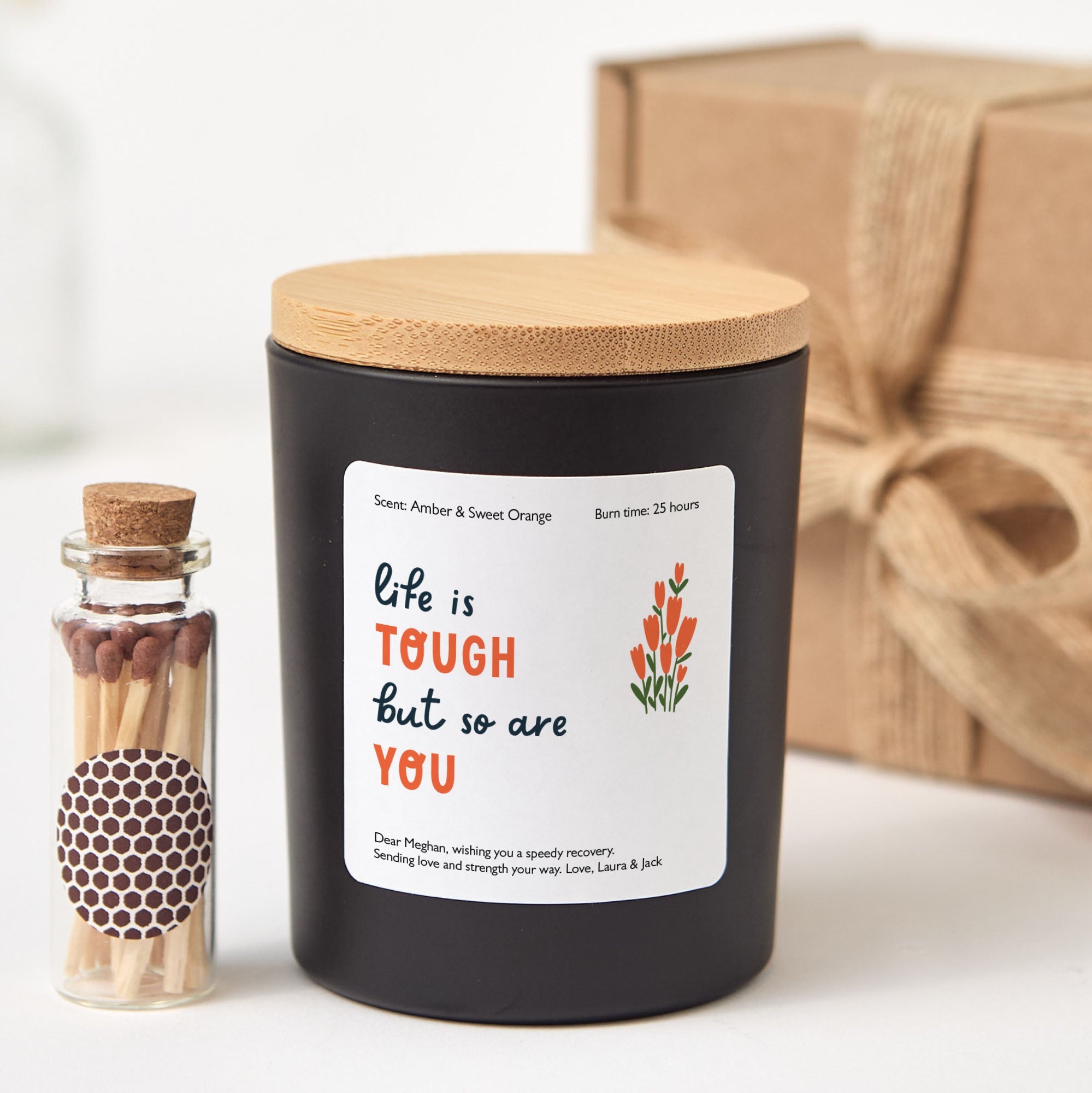 Life Is Tough But So Are You Candle | Get Well Soon Gift | Encouragement Gift for Her, Him | Thinking of You Recovery Candle