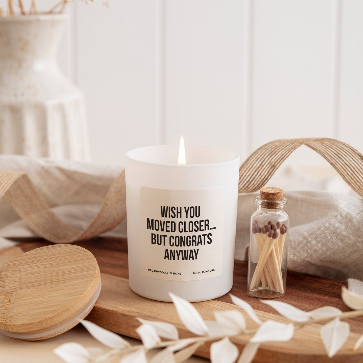Long Distance Friendship Candle, Moving Away Gift for Best Friend Sister, Emotional Keepsake with Box, Matches