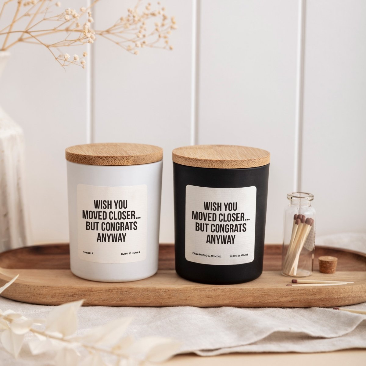 Long Distance Friendship Candle, Moving Away Gift for Best Friend Sister, Emotional Keepsake with Box, Matches