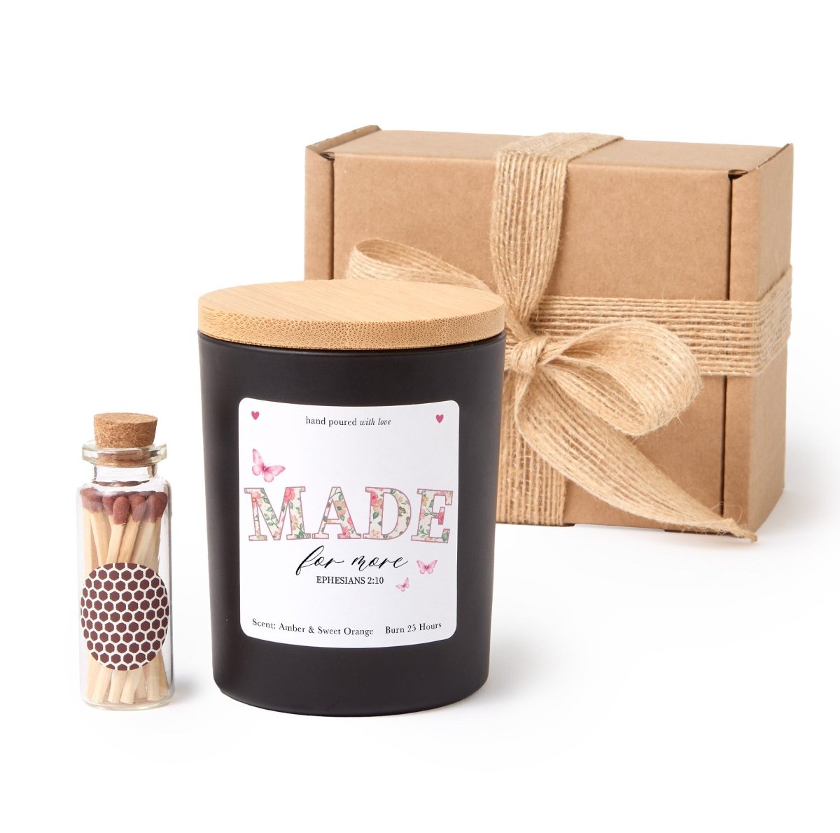 Made For More Candle, Ephesians 2:10 Christian Gift, Faith Encouragement Present With Gift Box And Matches