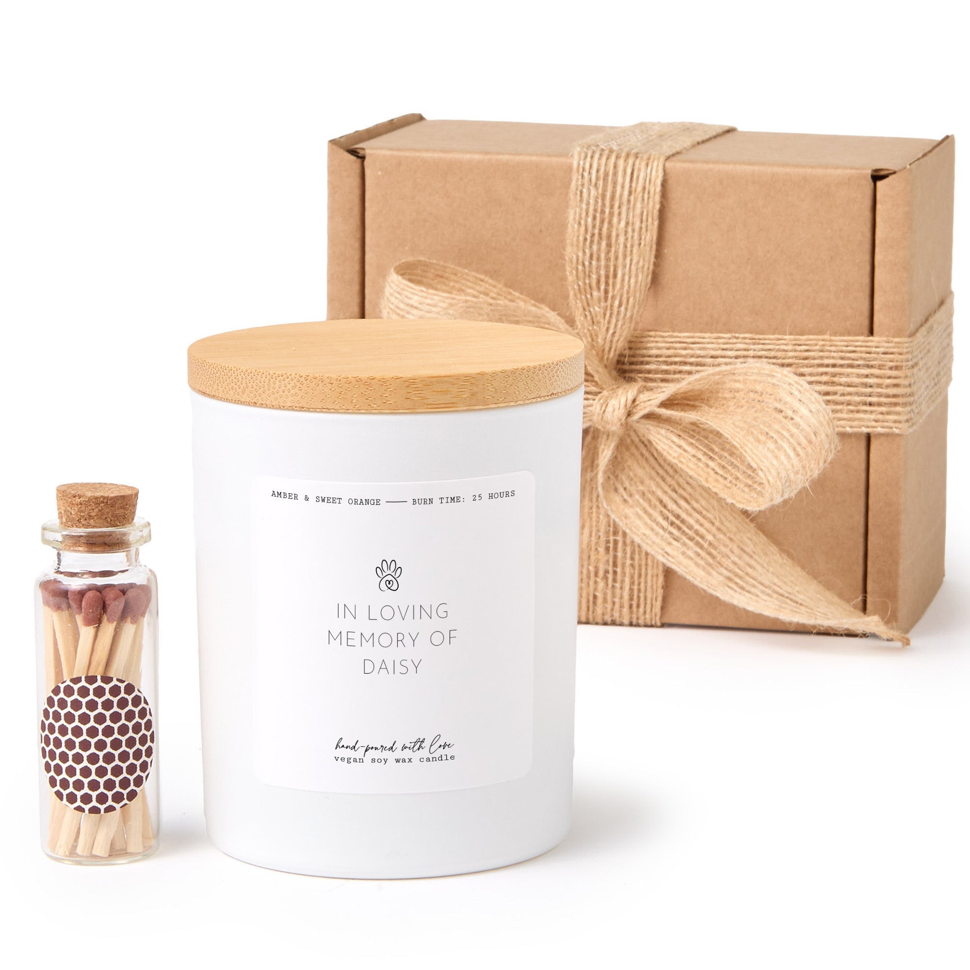 Memorial Candle Gift Box | Personalized In Loving Memory Candle with Matches | Remembrance Keepsake Gift