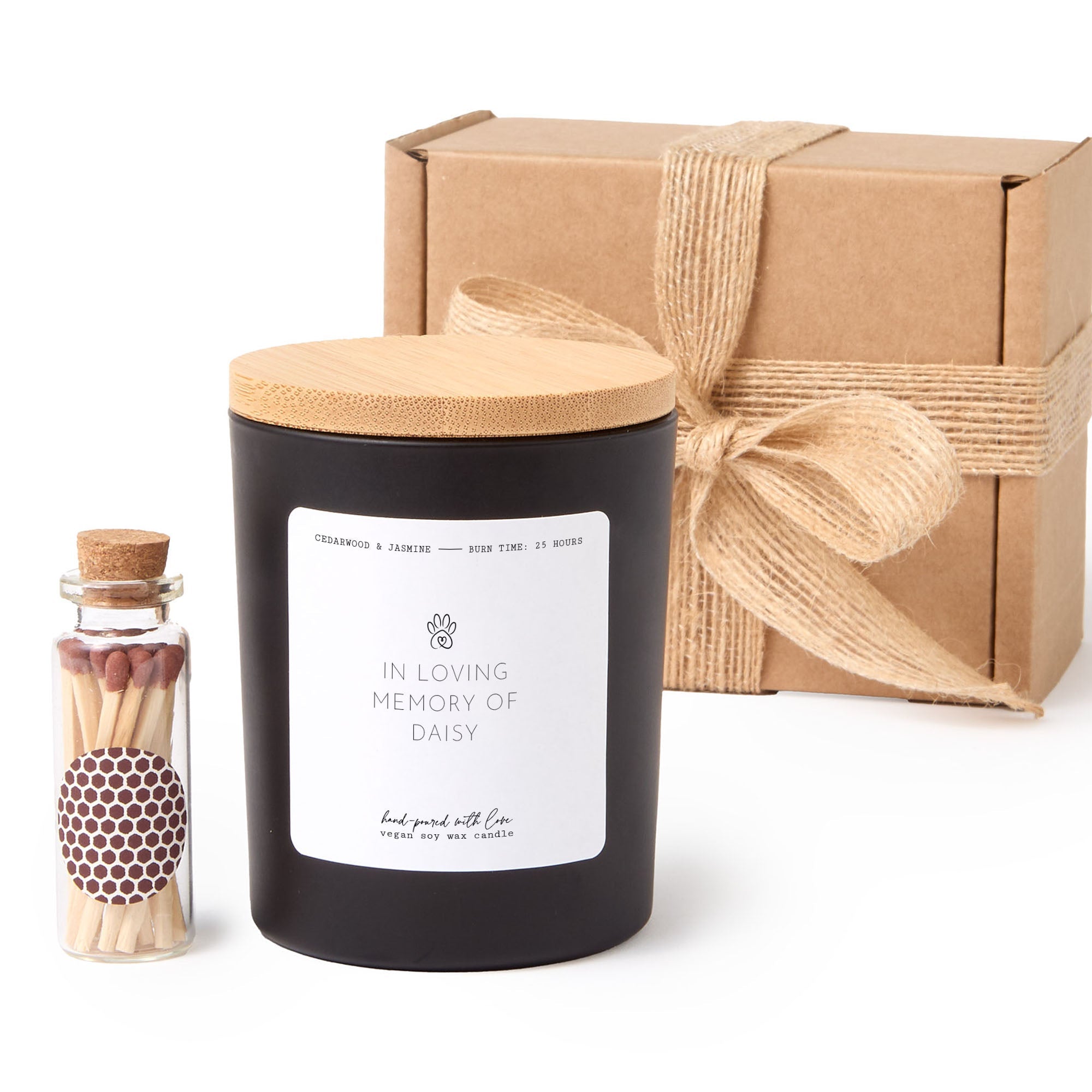 Memorial Candle Gift Box | Personalized In Loving Memory Candle with Matches | Remembrance Keepsake Gift