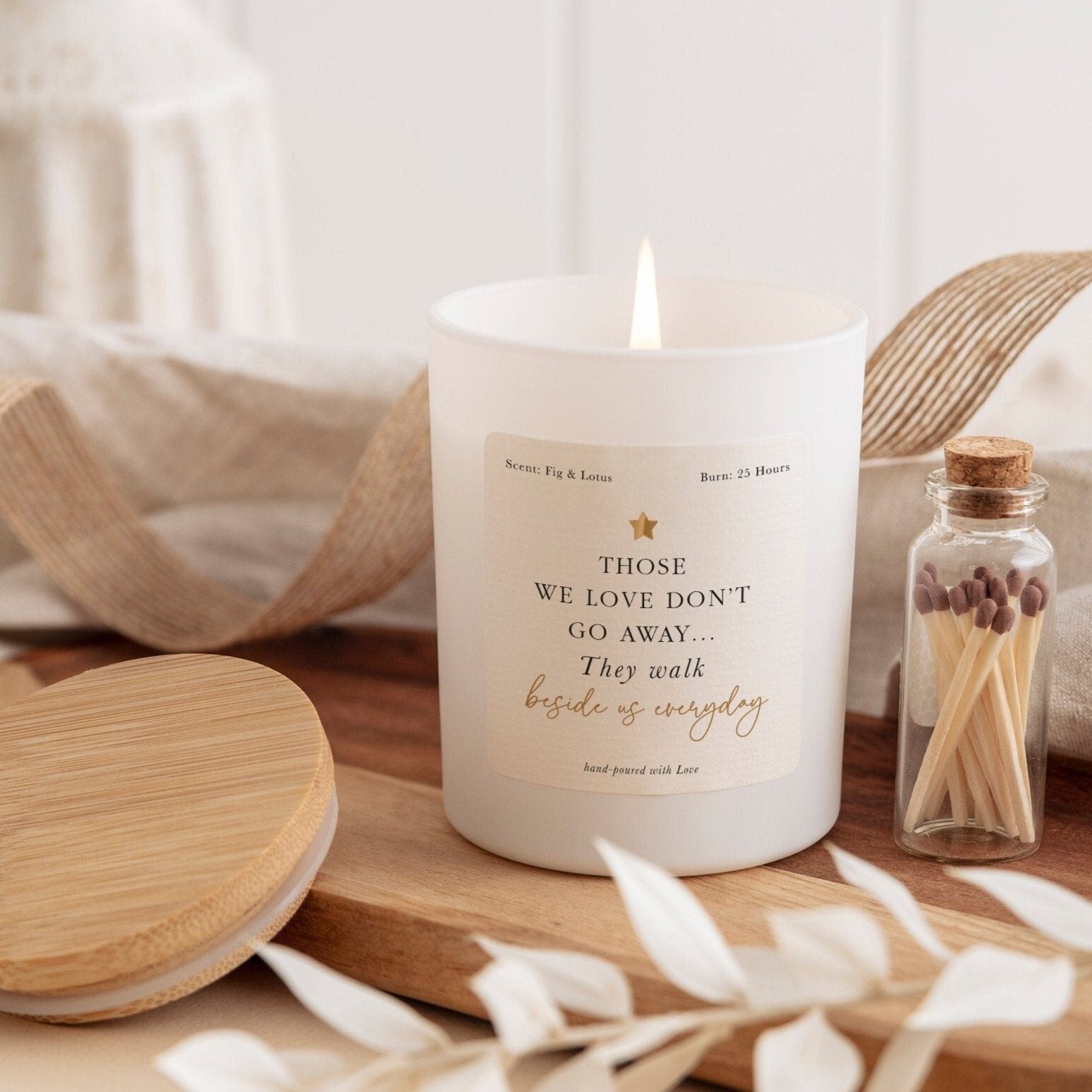 Memorial Candle Gift Box | Sympathy Remembrance Candle | Personalized Bereavement Gift | In Memory Soy Wax Candle