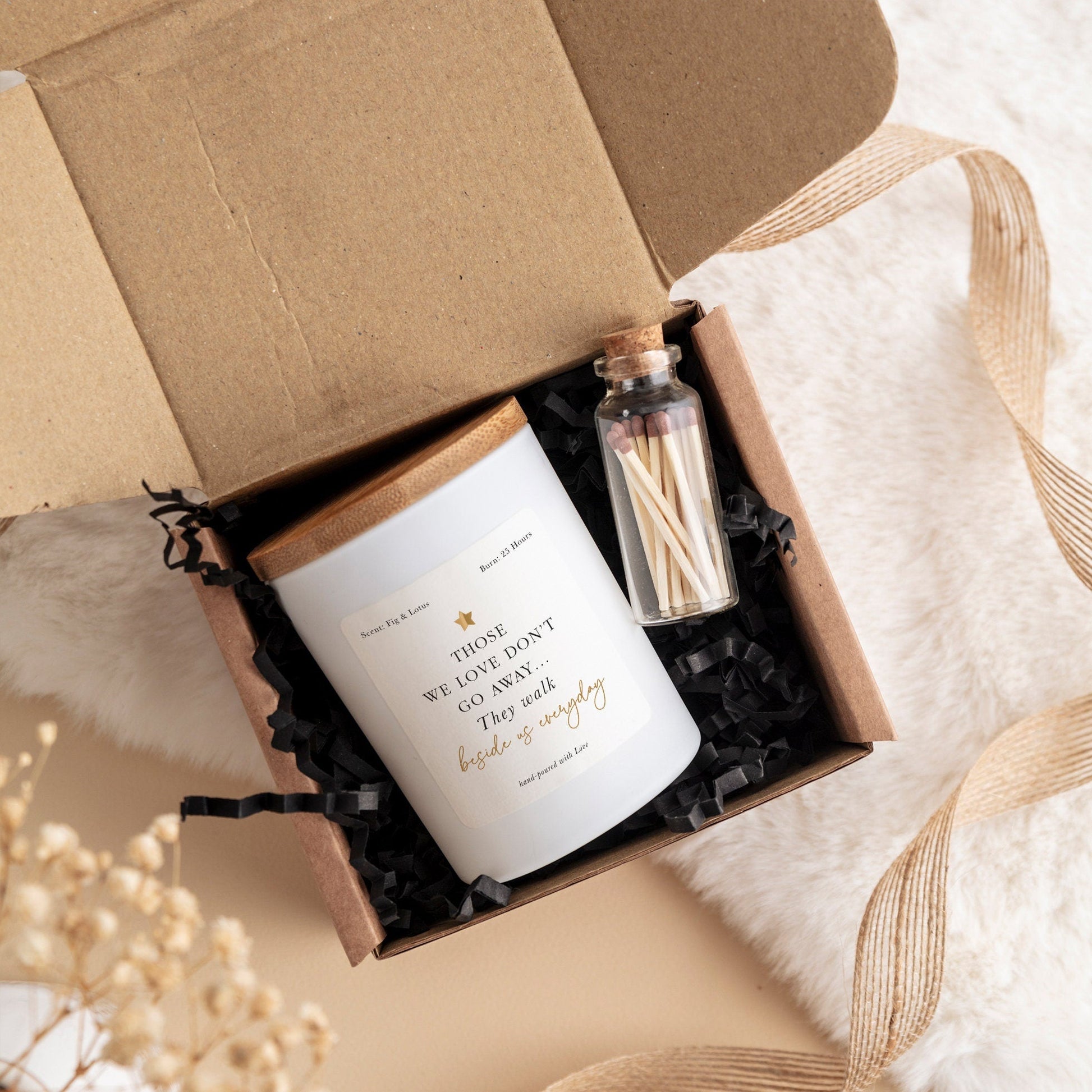 Memorial Candle Gift Box | Sympathy Remembrance Candle | Personalized Bereavement Gift | In Memory Soy Wax Candle