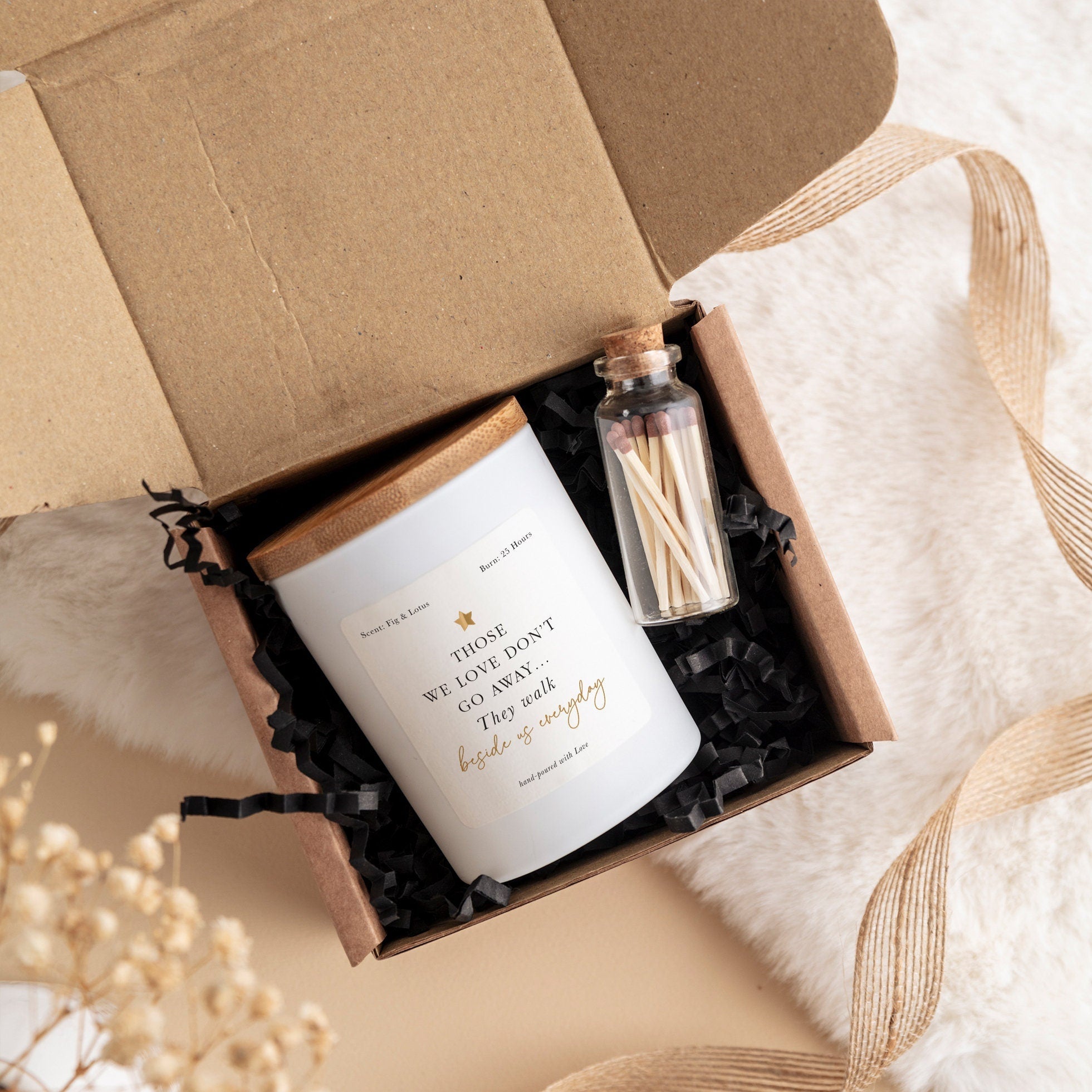 Memorial Candle Gift Box | Sympathy Remembrance Candle | Personalized Bereavement Gift | In Memory Soy Wax Candle