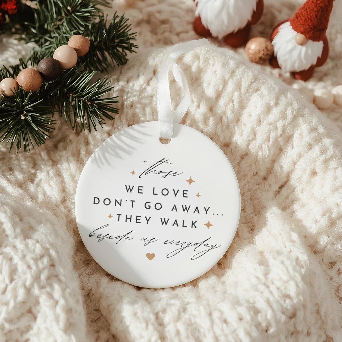 Memorial Candle & Keepsake Ornament; Hope “We Love Don't Go Away... They Walk Beside Us Everyday”; Sympathy Gift Box