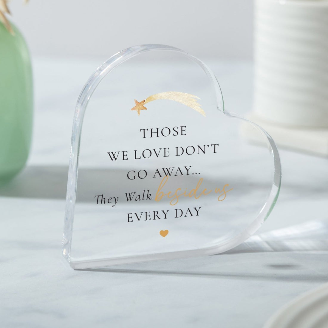 Memorial Keepsake Gift, Sympathy Quote Heart Design in Loving Memory, Acrylic Plaque