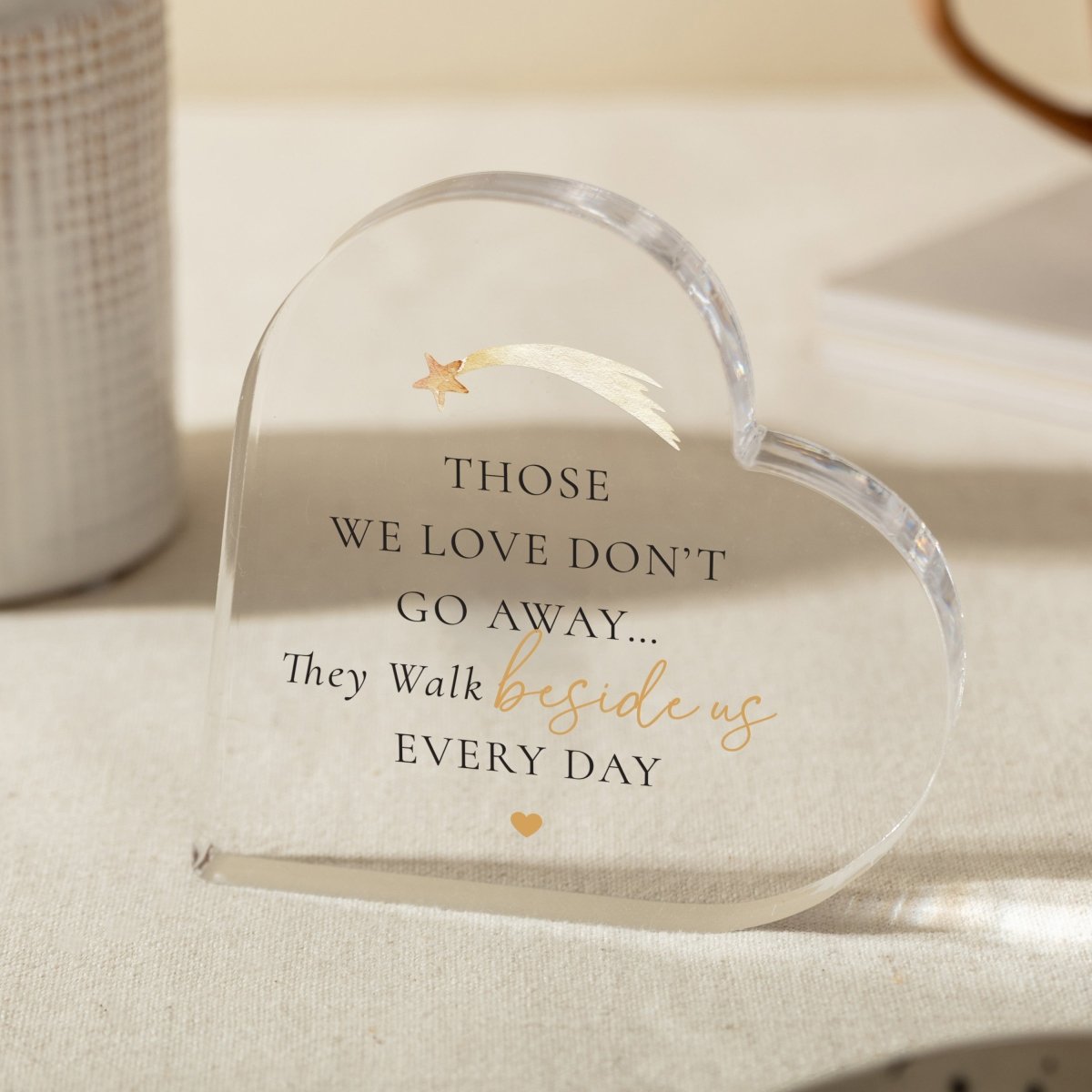 Memorial Keepsake Gift, Sympathy Quote Heart Design in Loving Memory, Acrylic Plaque