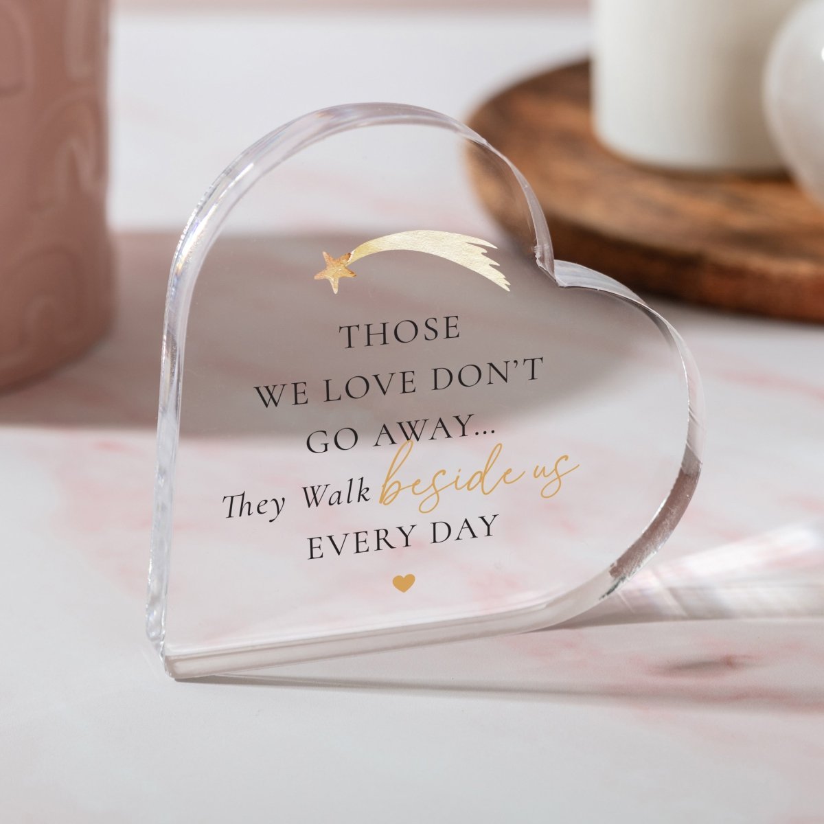 Memorial Keepsake Gift, Sympathy Quote Heart Design in Loving Memory, Acrylic Plaque