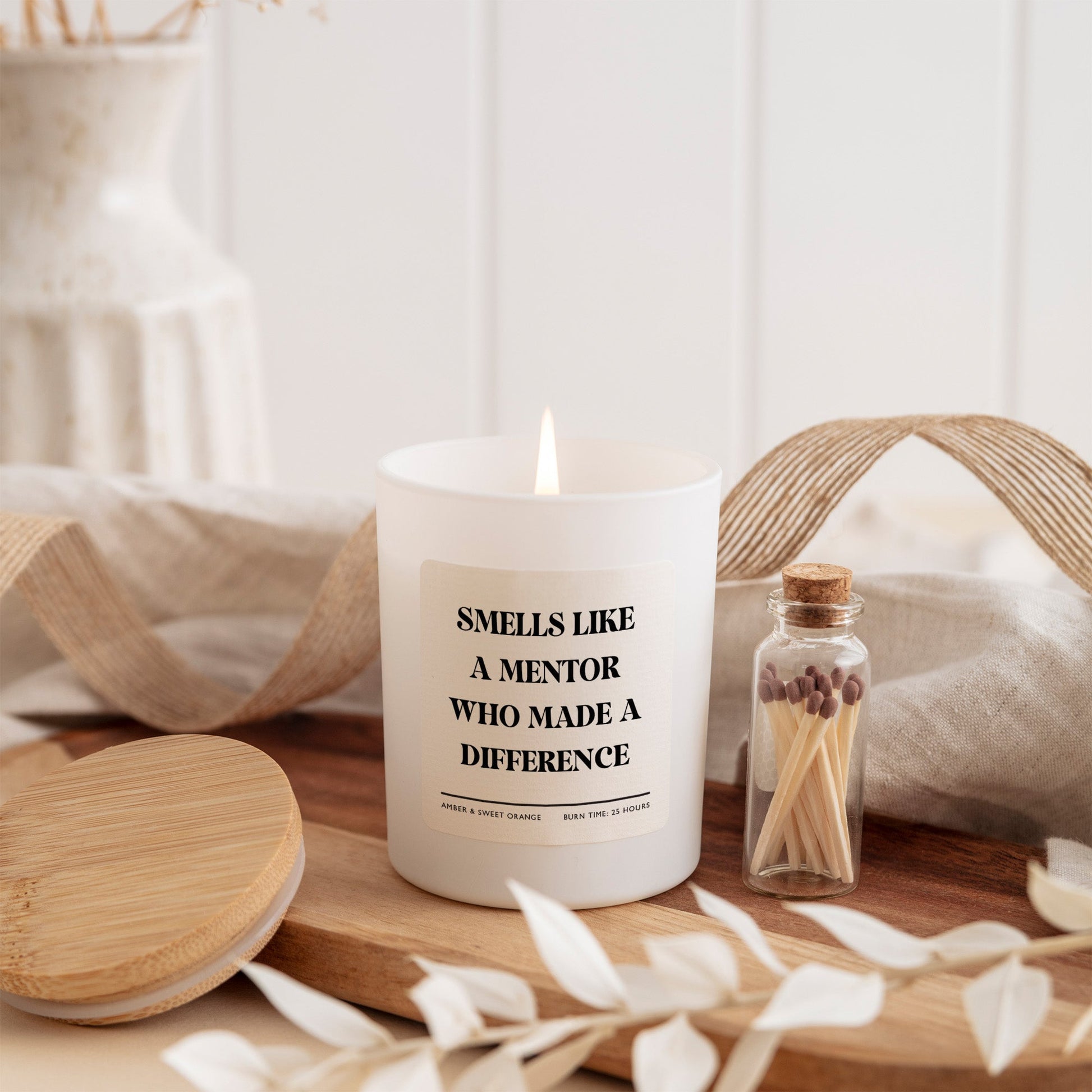Mentor Candle Gift | Smells Like a Mentor Who Made a Difference | Appreciation Gift Box and Mini Matches
