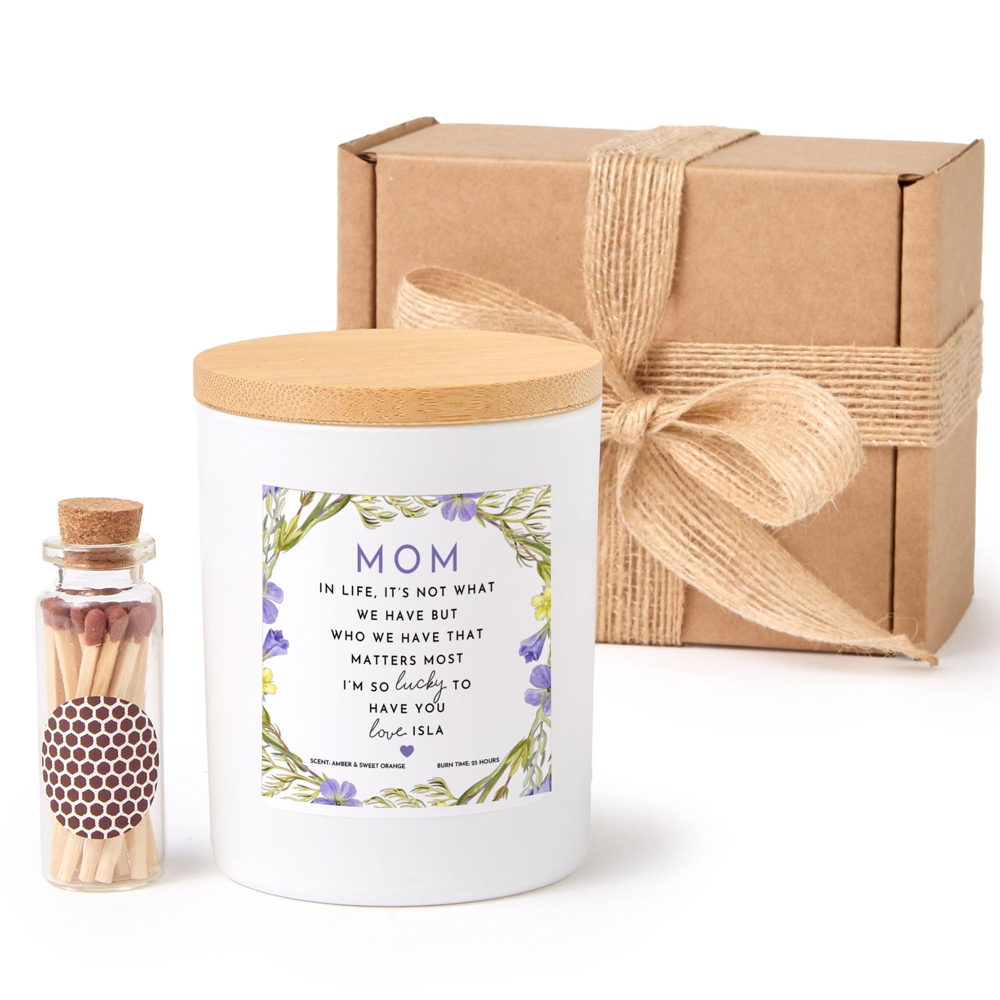 Mom Candle Gift | Personalized Soy Wax Candle in Gift Box | Mother’s Day or Birthday Gift from Daughter