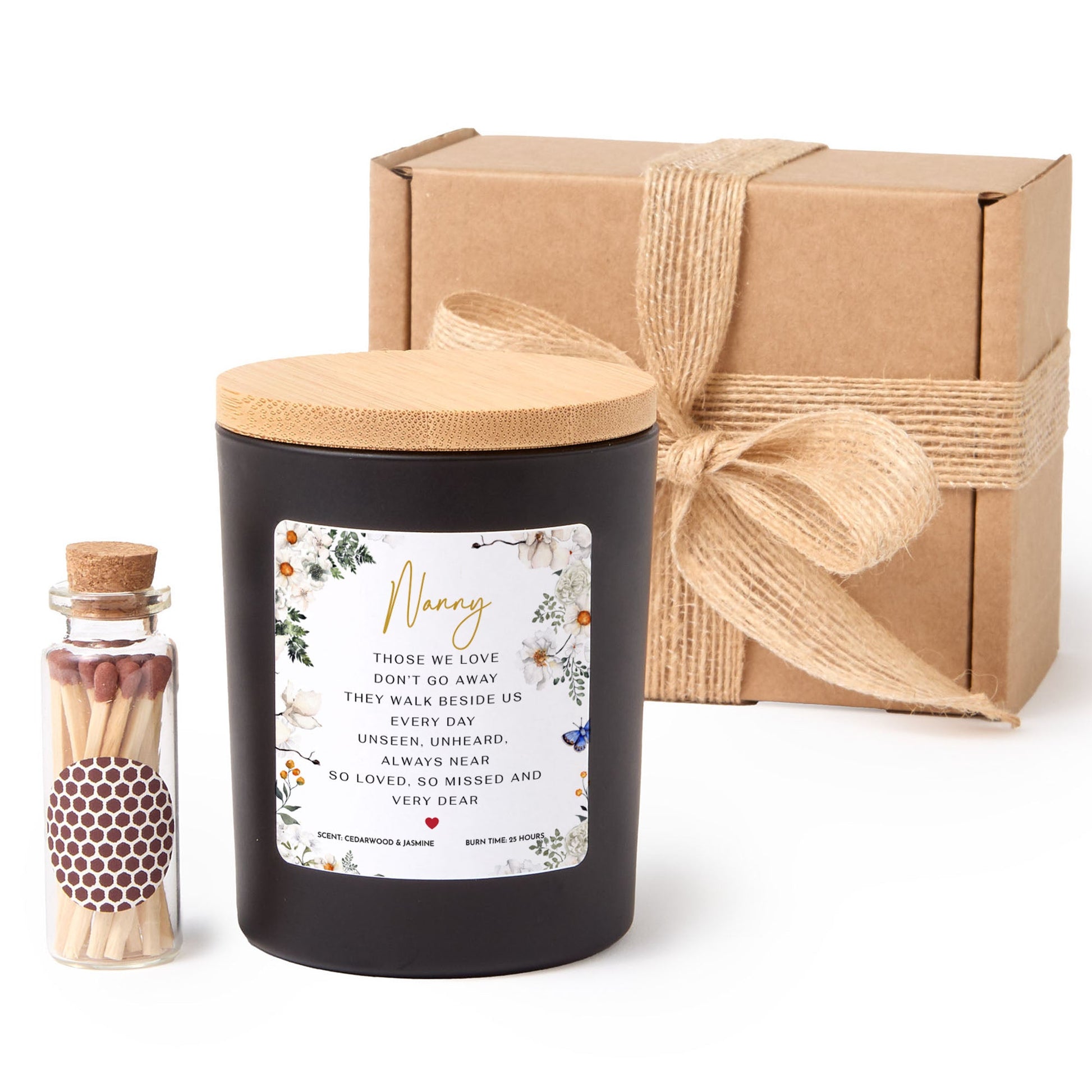Nanny Memorial Remembrance Gift | Soy Wax Candle with Gift Box, Matches & Comforting Scent