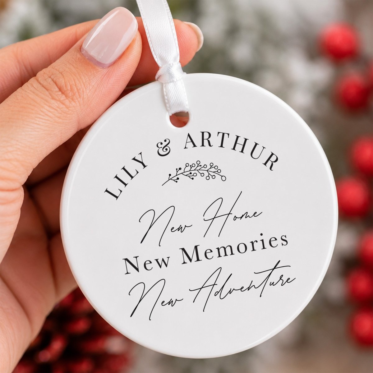 New Home Ornament for Couple, Personalized Housewarming Keepsake, New Memories New Adventure First Christmas Gift