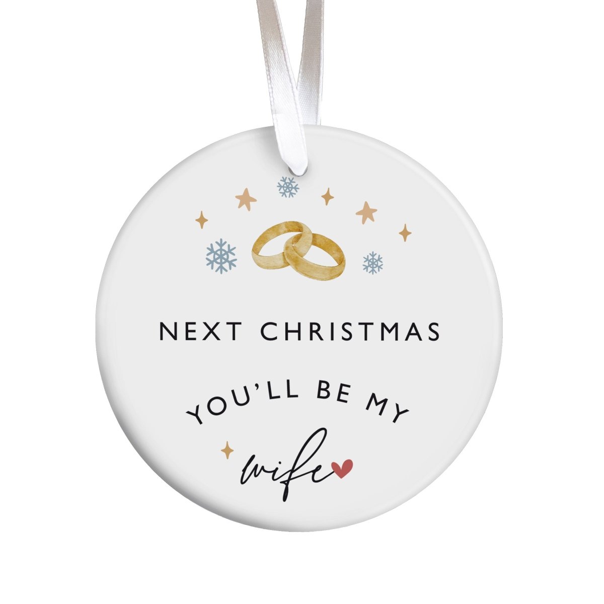 Next Christmas You'll Be My Wife Ornament; Engaged Couple Wedding Announcement Keepsake, Bridal Holiday Gift