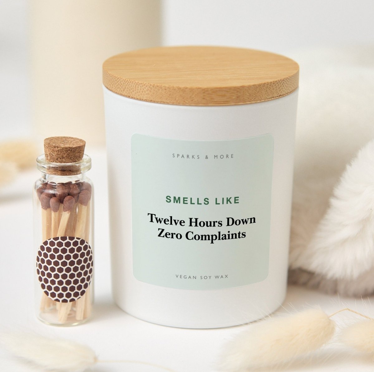 Nurse Candle, Twelve Hours Down Zero Complaints Gift for Nurse, CNA or Healthcare Worker, Soy Candle
