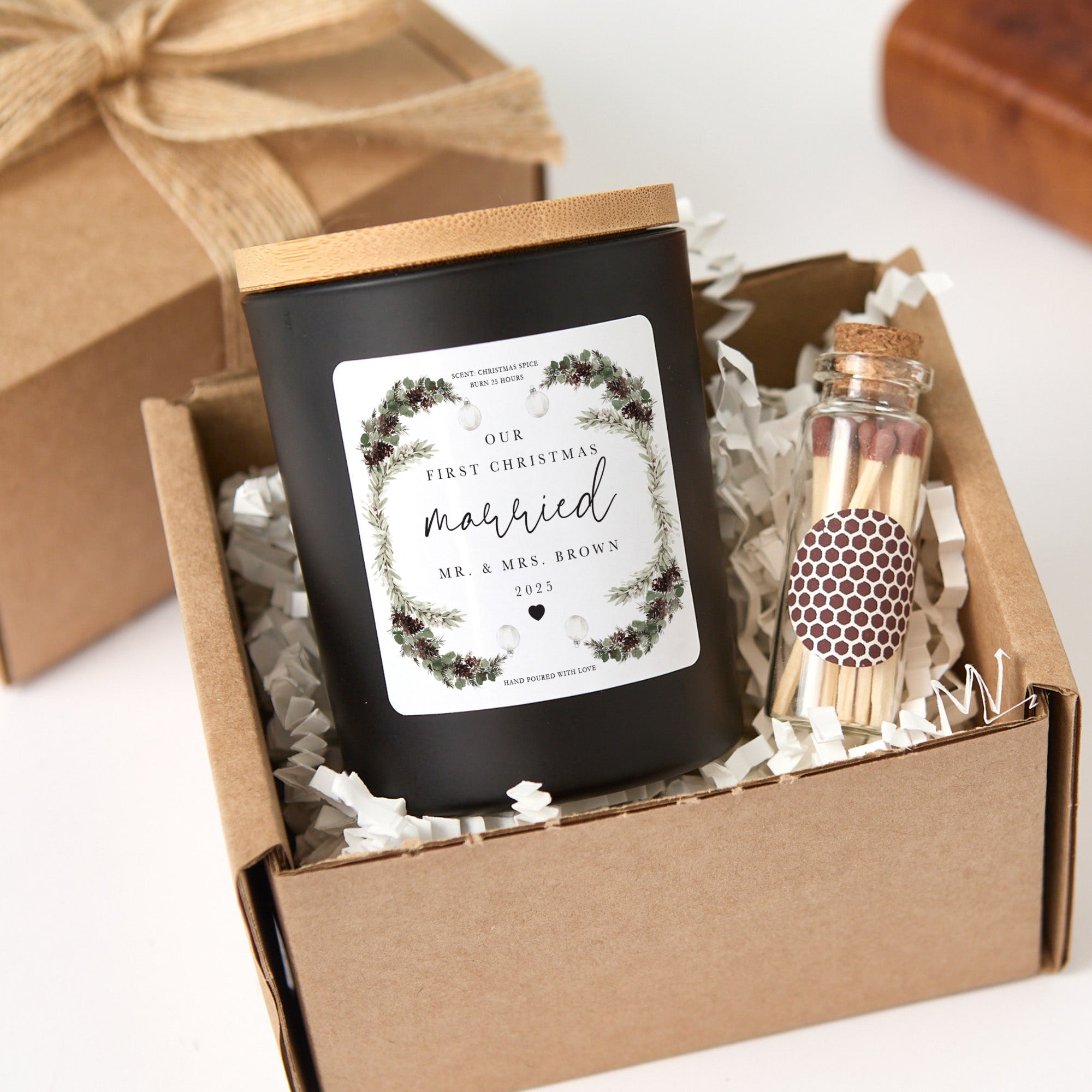 Our First Christmas Married Candle | Personalized Couple Gift | Scented Xmas Candles