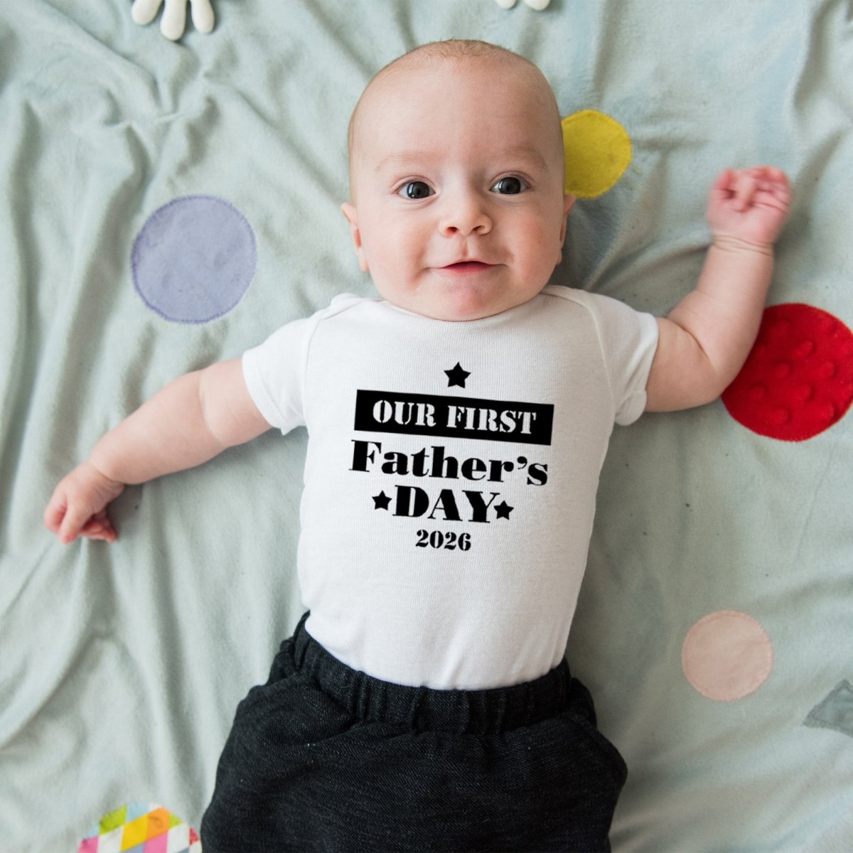 Our First Father’s Day Shirt, Gift for Dad, Matching Baby Bodysuit, New Daddy Outfit