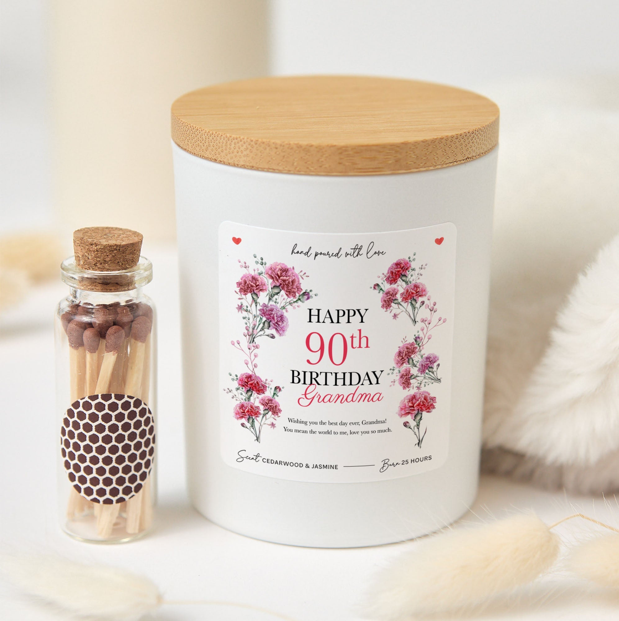 Personalized Any Age Birthday Candle for Grandma | Custom Birthday Candle with Gift Box | Milestone Keepsake Candle