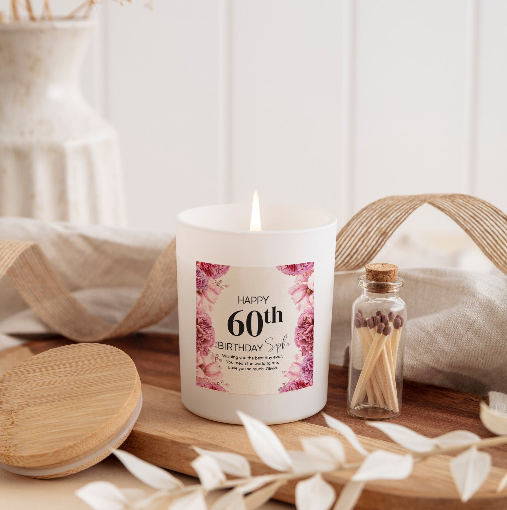 Personalized Any Age Birthday Candle for Grandma | Custom Birthday Gift for Grandparents | Keepsake Candle with Gift Box