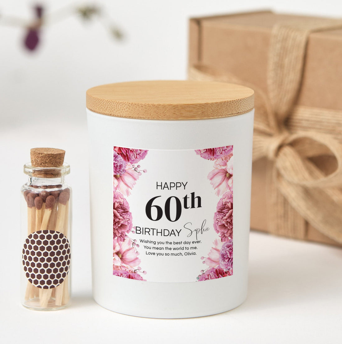 Personalized Any Age Birthday Candle for Grandma | Custom Birthday Gift for Grandparents | Keepsake Candle with Gift Box