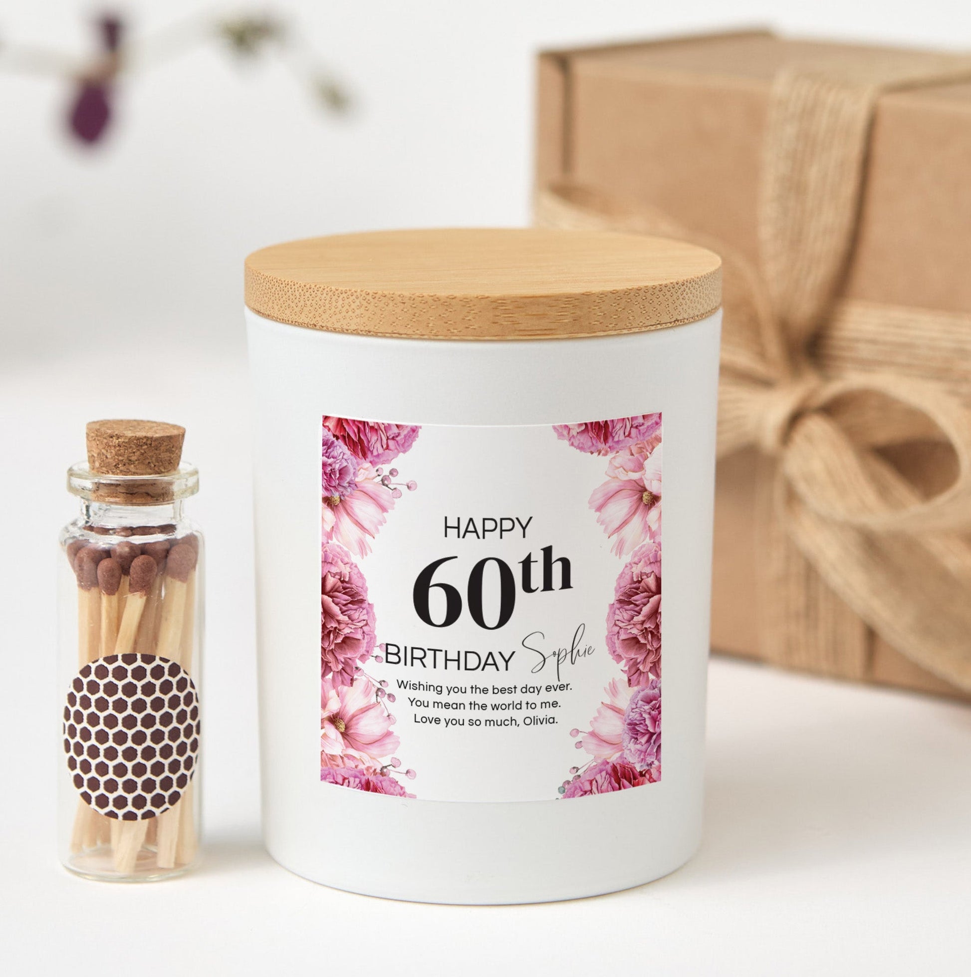 Personalized Any Age Birthday Candle for Grandma | Custom Birthday Gift for Grandparents | Keepsake Candle with Gift Box
