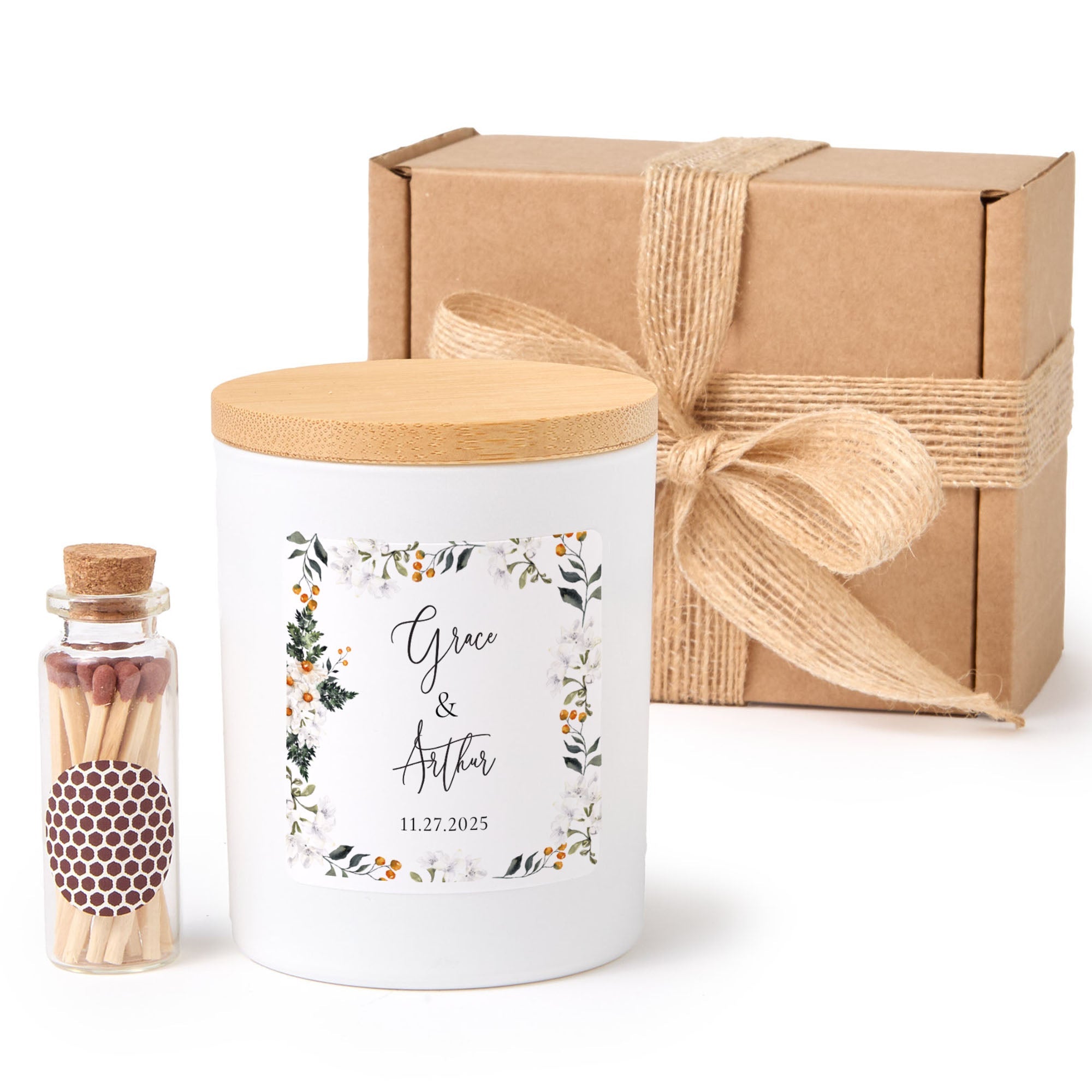 Personalized Couple Candle | Custom Soy Wax Candle with Names & Date | Romantic Gift for Anniversary or Wedding