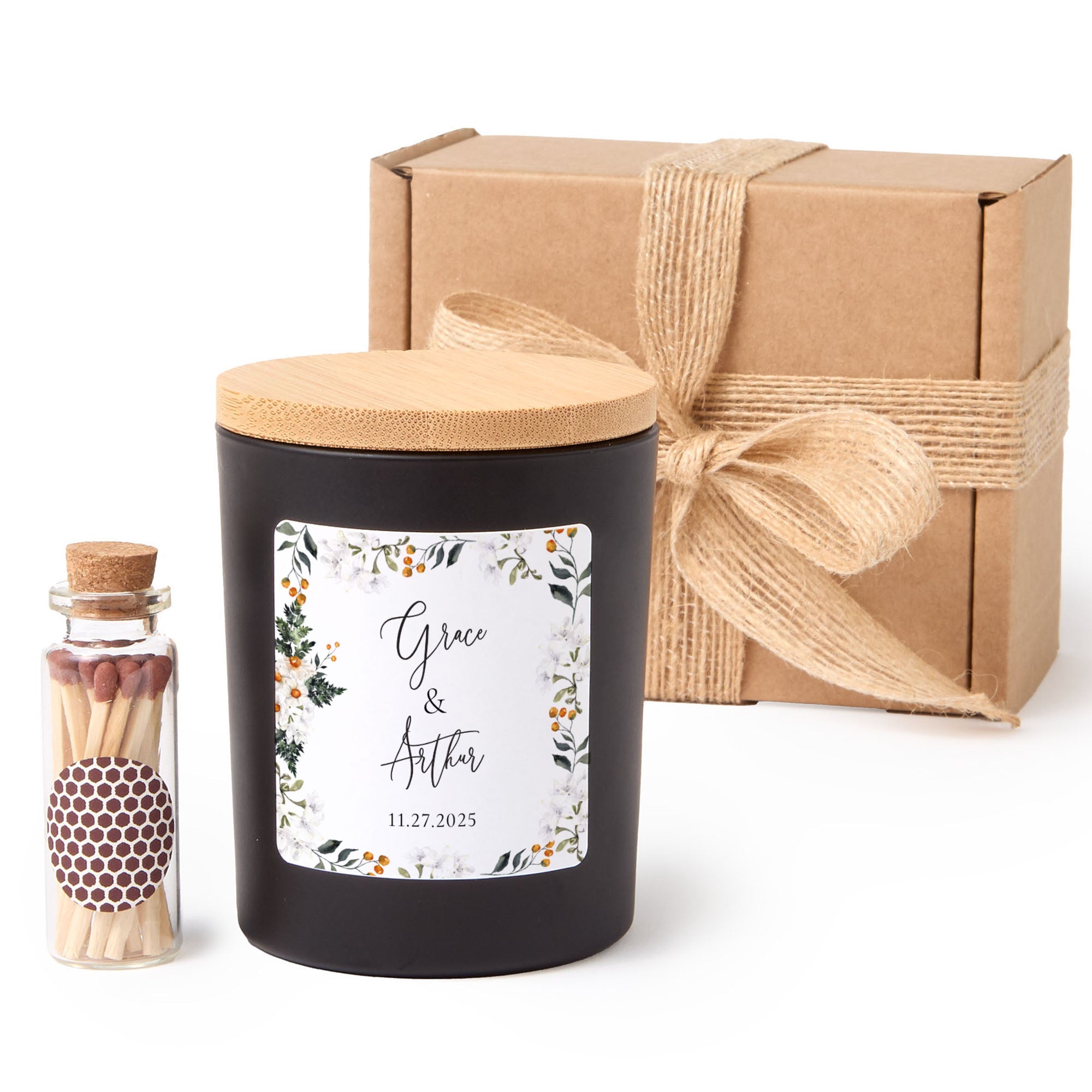 Personalized Couple Candle | Custom Soy Wax Candle with Names & Date | Romantic Gift for Anniversary or Wedding