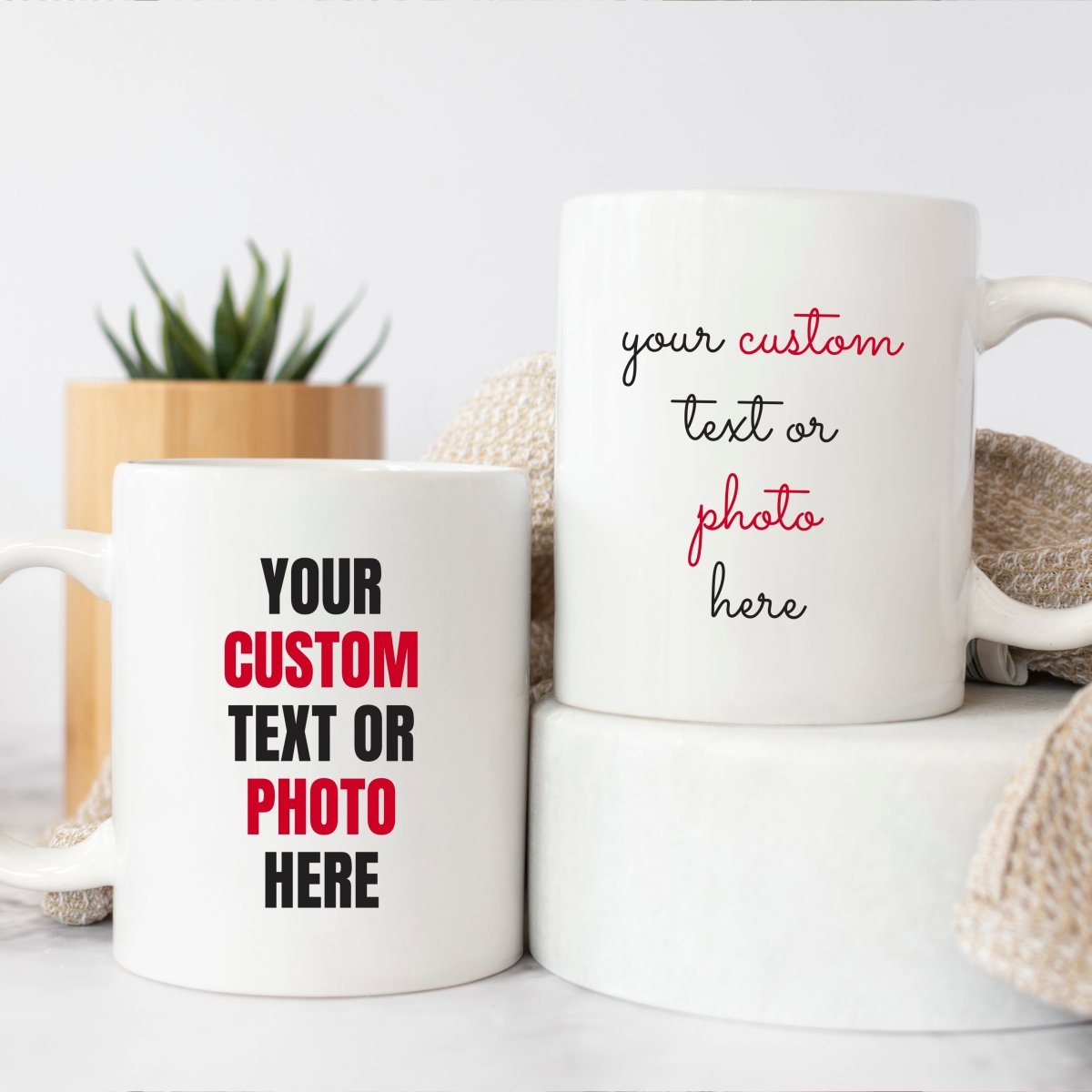 Personalized Custom Mug with Text or Photo Custom Coffee Mug Gift for Him Her 11oz Ceramic Mug