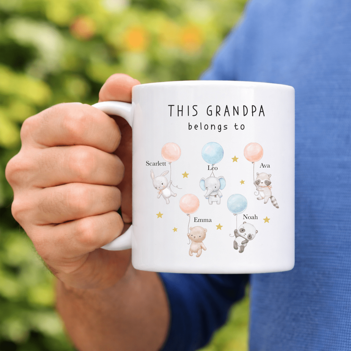 Personalized Grandpa Mug, This Grandpa Belongs To Mug with Kids Names, Custom Grandfather Gift